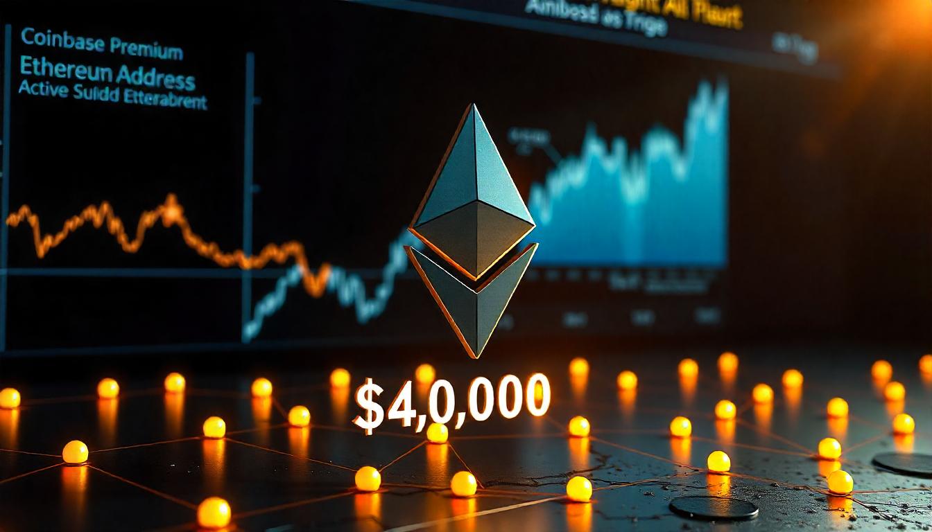 Ether Climbs to $4,000 as Ethereum Address Activity and Coinbase Premium Rise