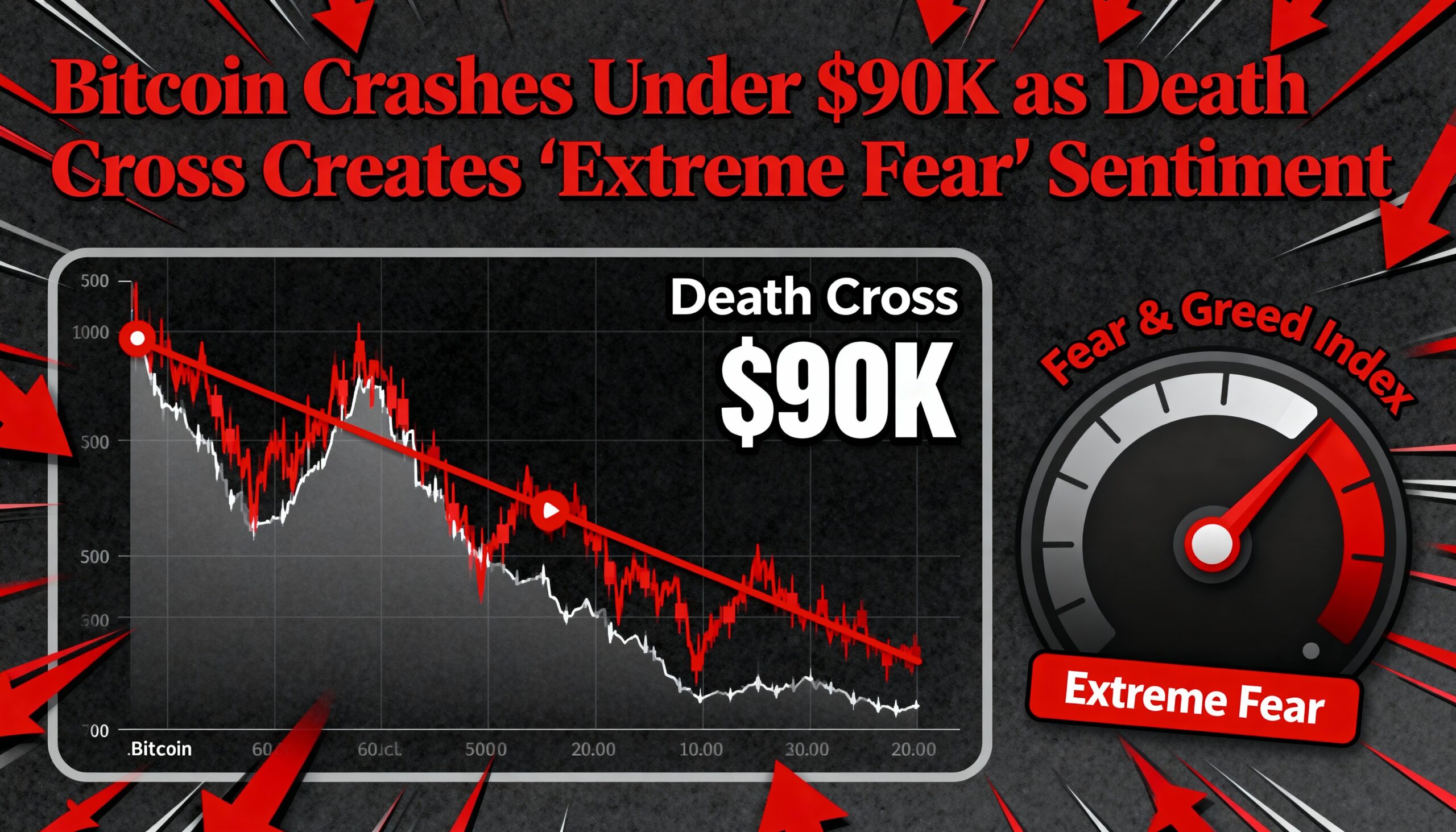 Bitcoin Plunges Below $90K as Death Cross Fuels ‘Extreme Fear’ Among Traders