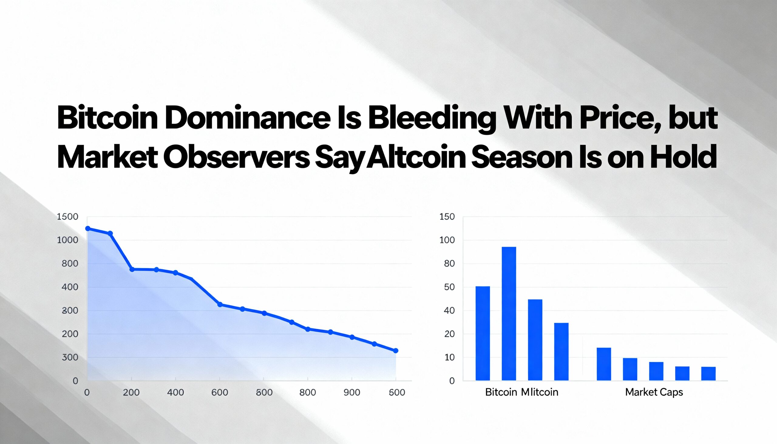 Bitcoin dominance falls alongside its price, yet analysts caution that an altcoin season is not imminent.