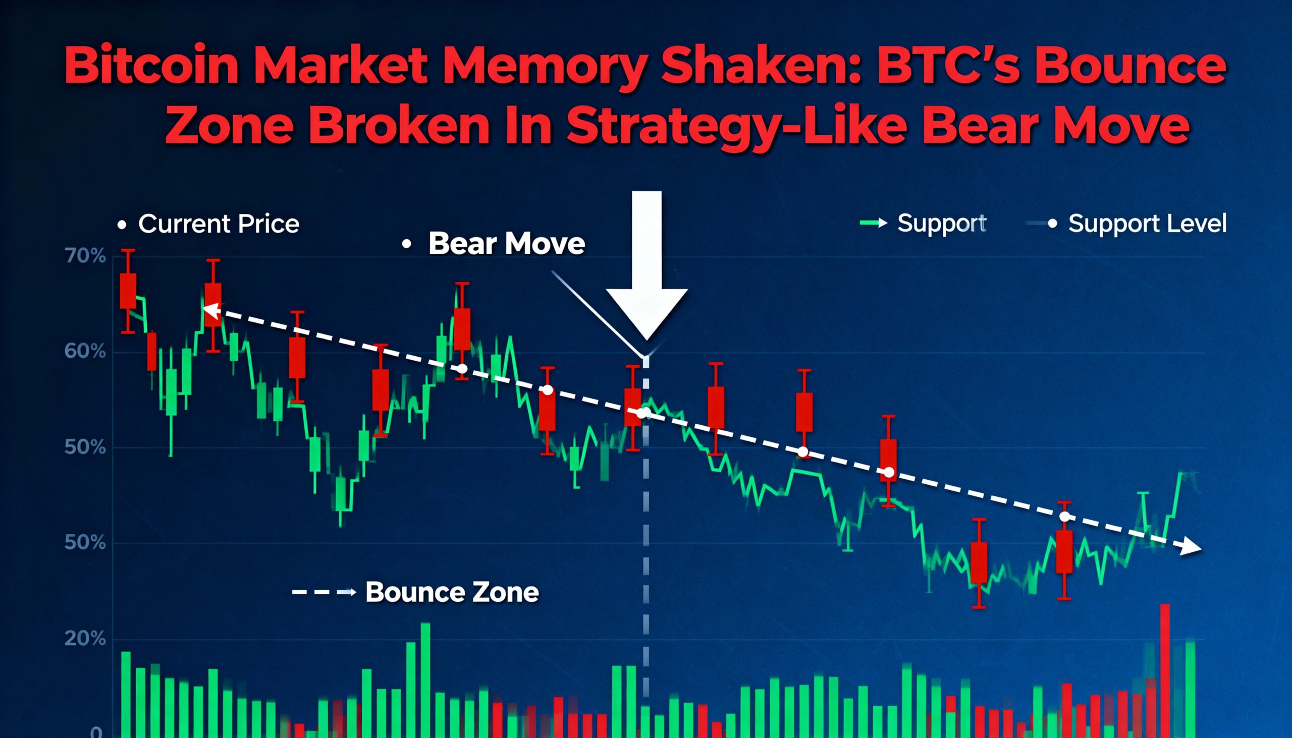 Bitcoin’s Support Zone Snaps: Market Memory Tested in Strategy-Style Bear Slide