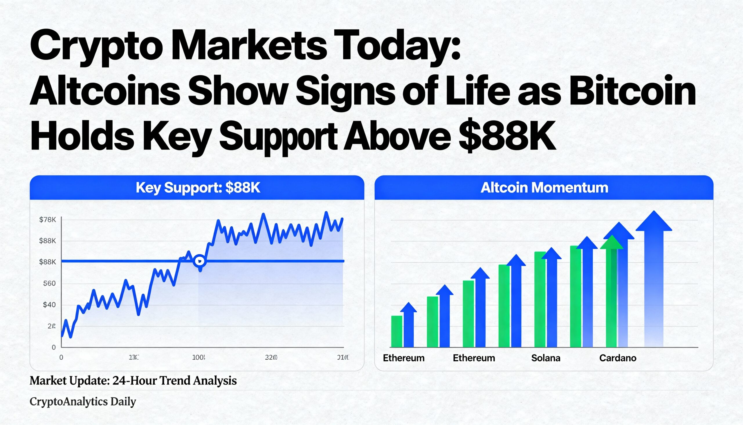 Crypto Markets Update: Altcoins Rebound While Bitcoin Stabilizes Above the Crucial $88K Level
