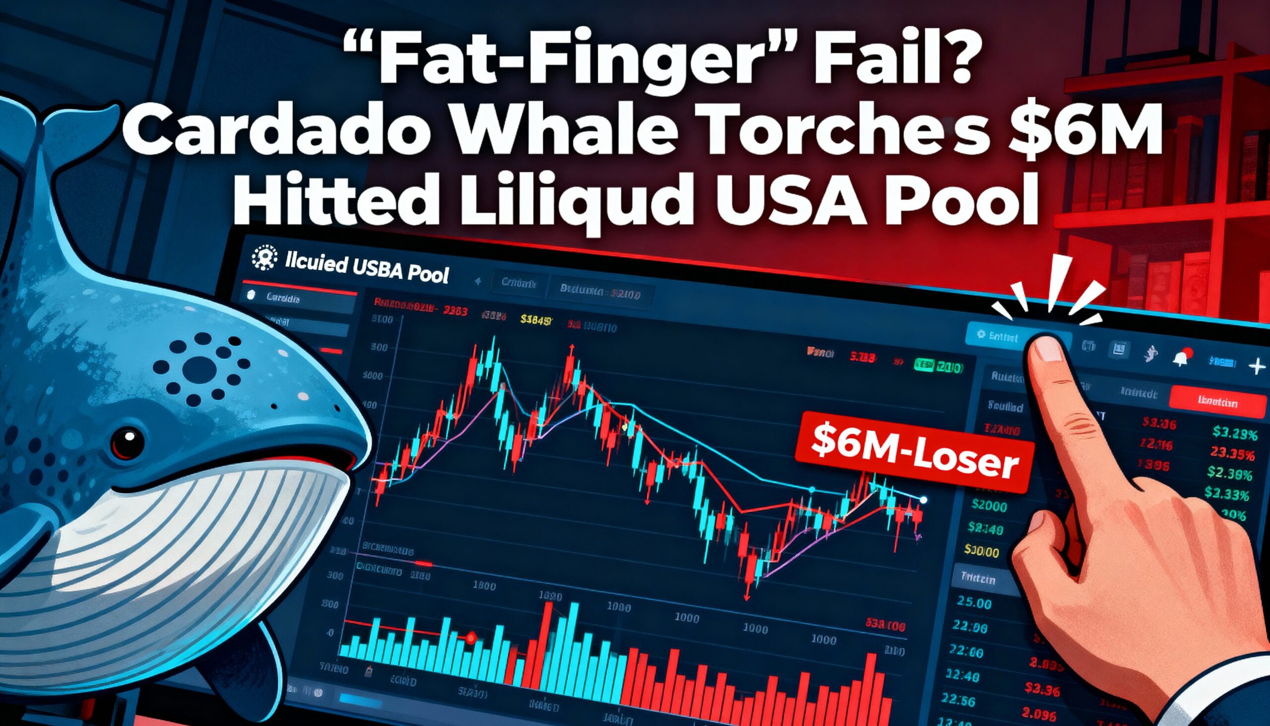 Costly Blunder? Cardano Whale Burns $6M After Slamming Into Illiquid USDA Pool