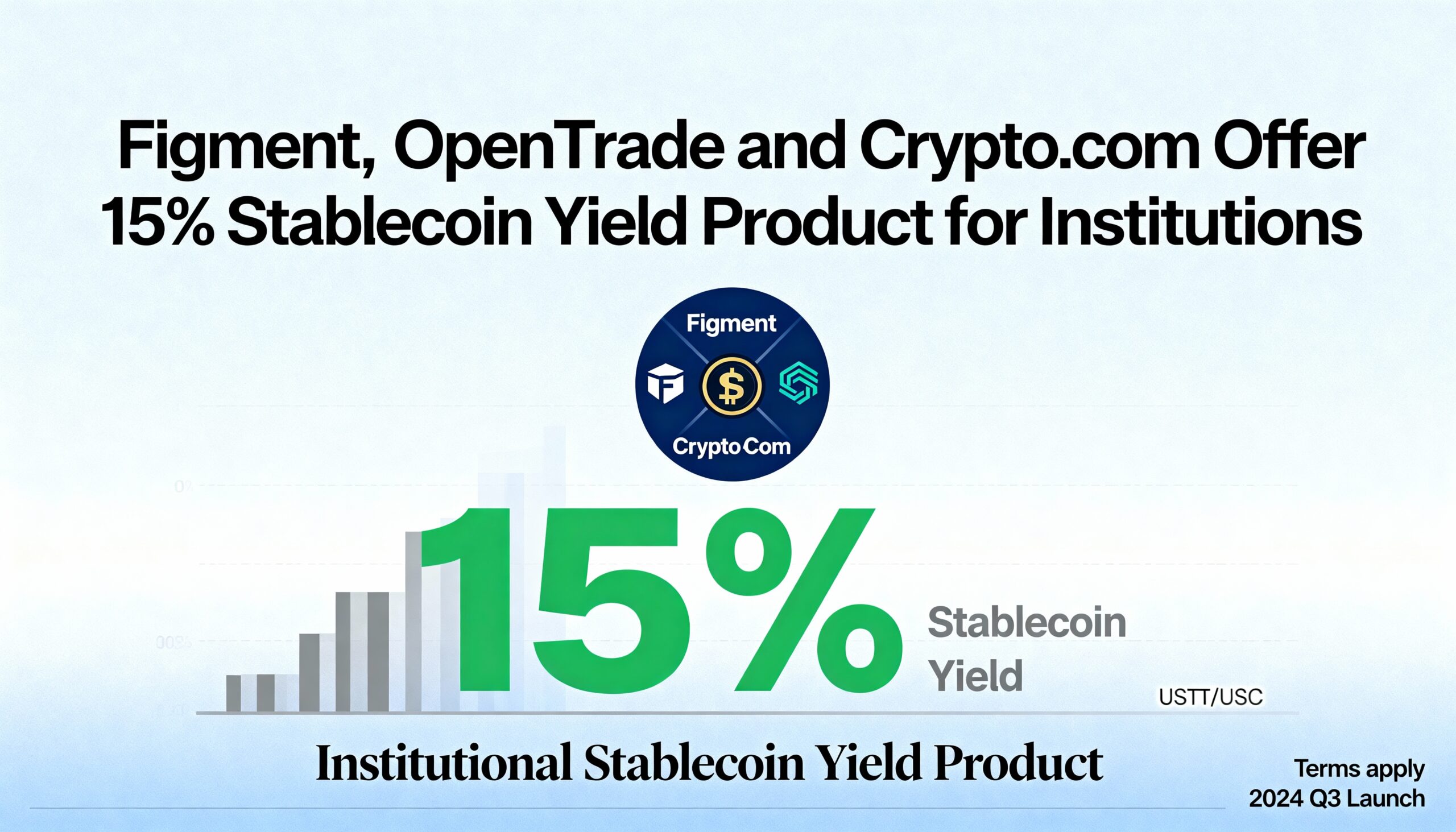 Figment, OpenTrade and Crypto.com Launch 15% Stablecoin Yield Offering for Institutional Clients
