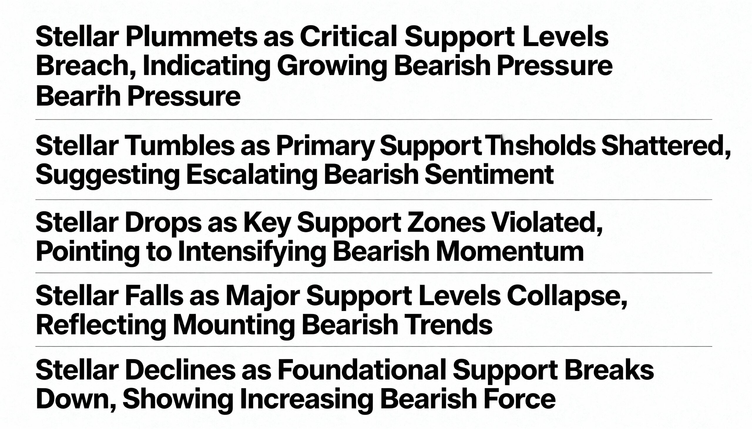 Stellar Drops Below Crucial Support, Pointing to Intensifying Downside Pressure
