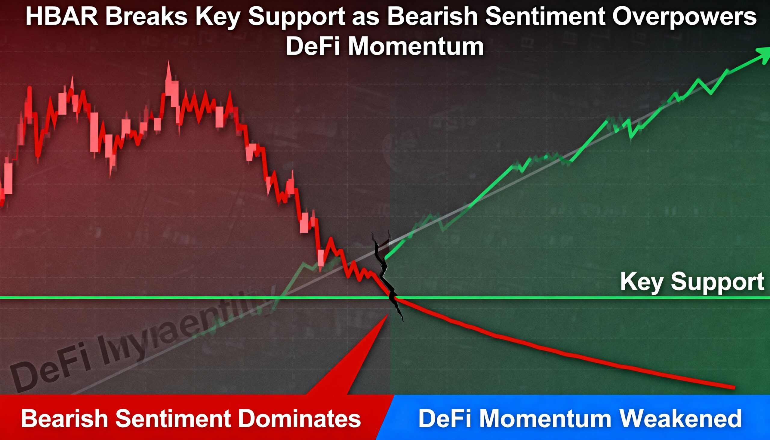 HBAR Falls Through Major Support Level as Bearish Pressure Outweighs Recent DeFi Strength