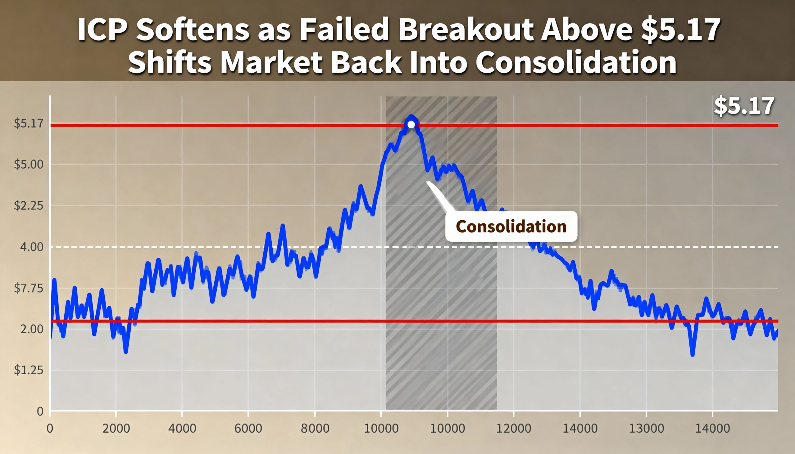 ICP Pulls Back After Failed $5.17 Breakout, Returns to Consolidation Zone