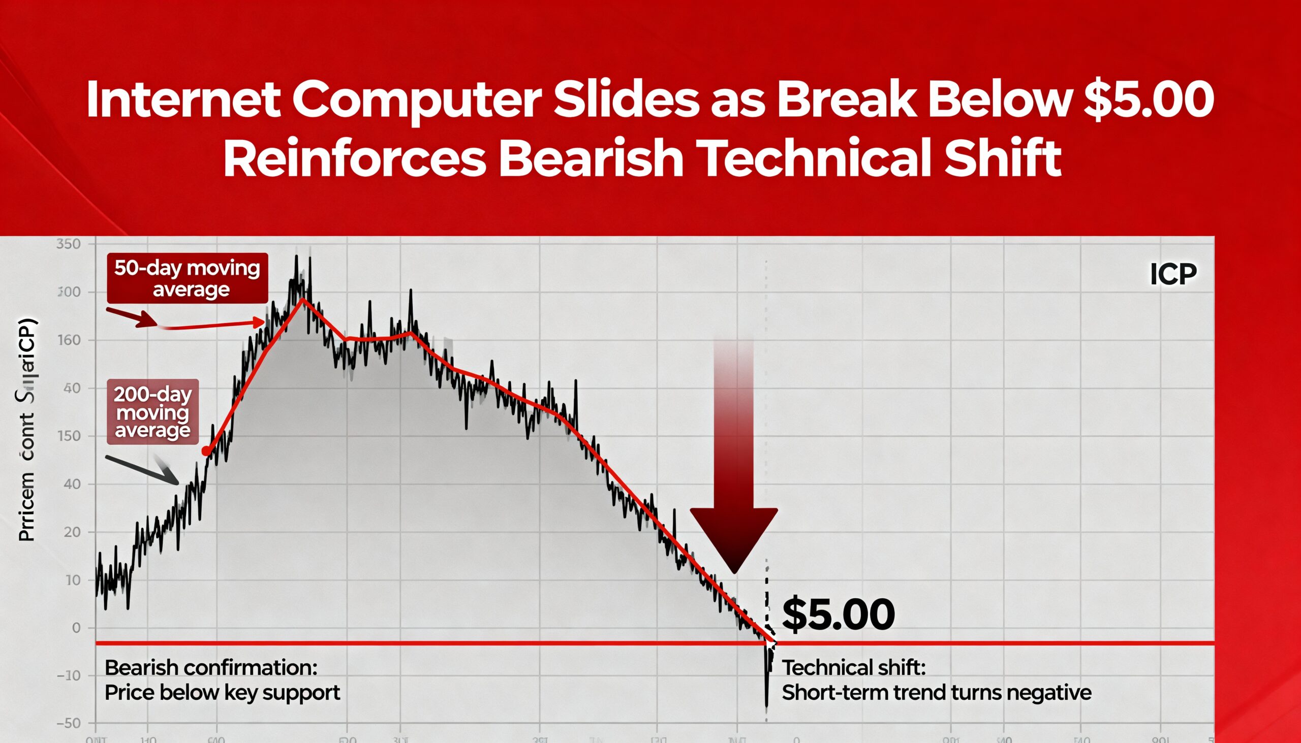Internet Computer Falls as Drop Under $5.00 Confirms a Bearish Technical Turn