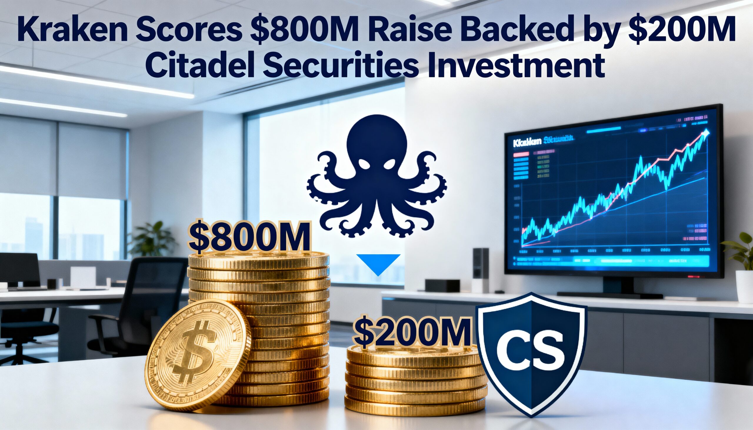 Kraken Secures $800M Funding Round, With Citadel Securities Contributing $200M