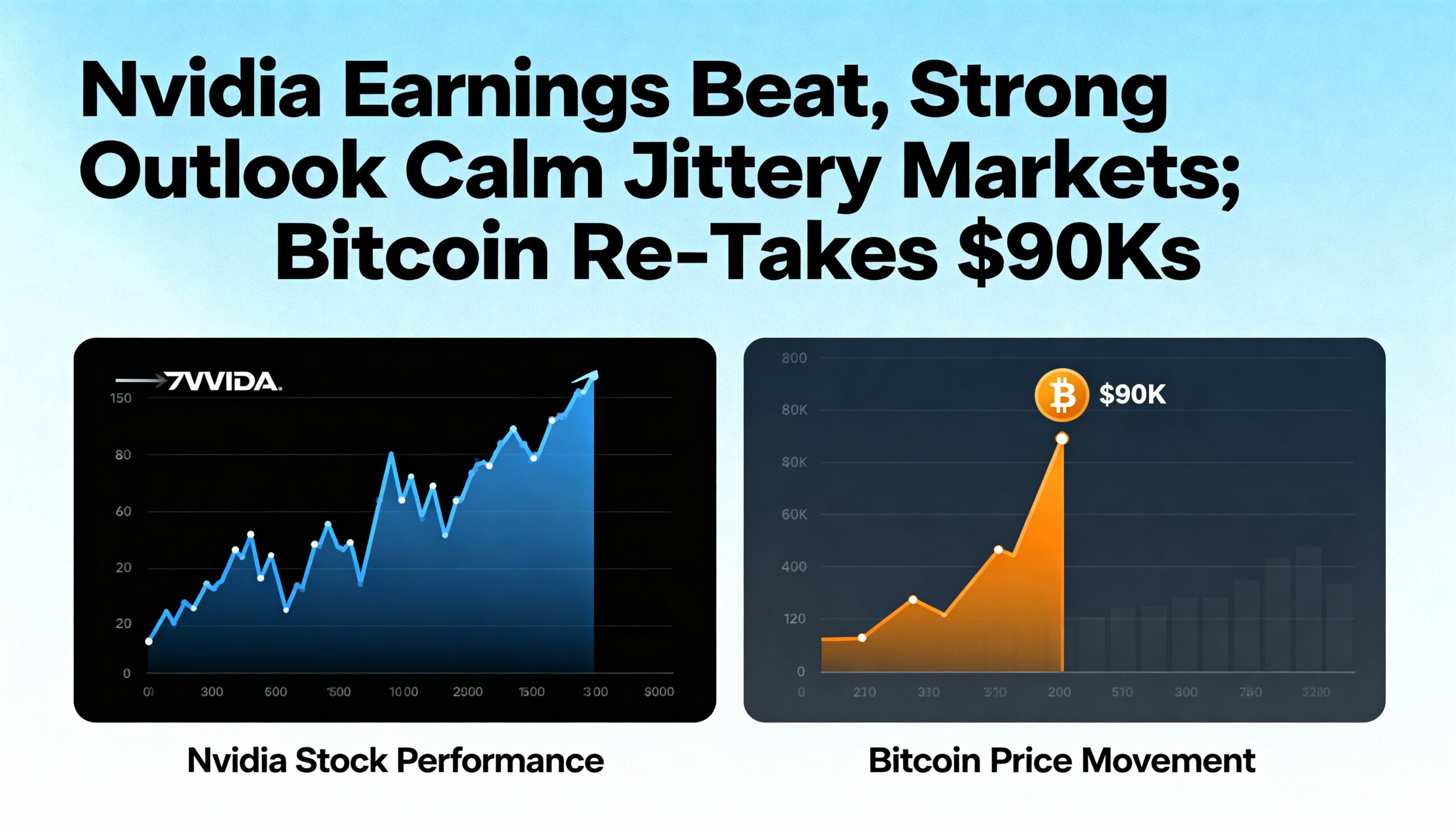 Nvidia Tops Earnings Estimates, Offers Bullish Guidance; Bitcoin Climbs Back Above $90K