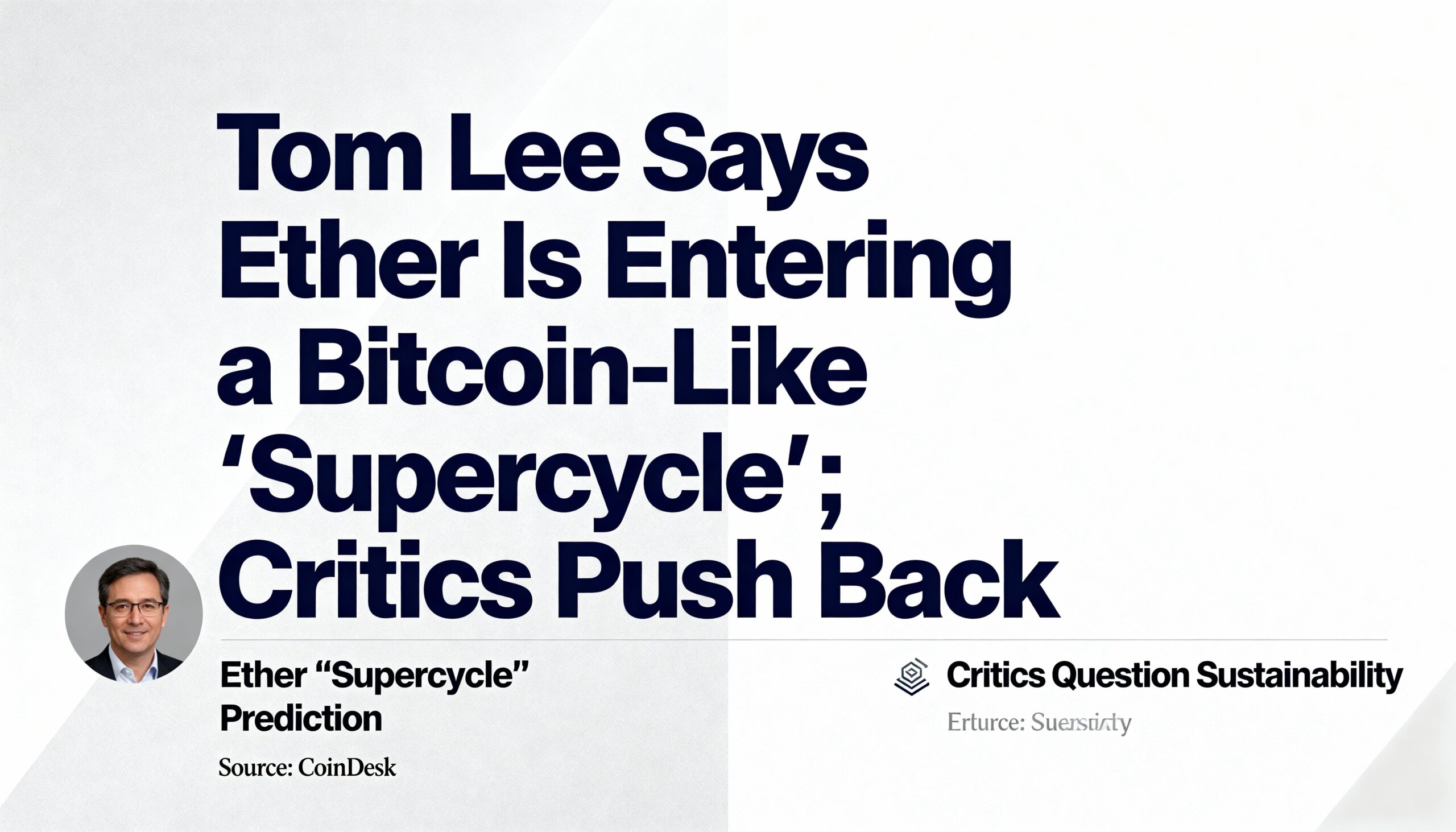 Tom Lee Claims Ethereum Is Kicking Off a Bitcoin-Style ‘Supercycle’ as Skeptics Respond