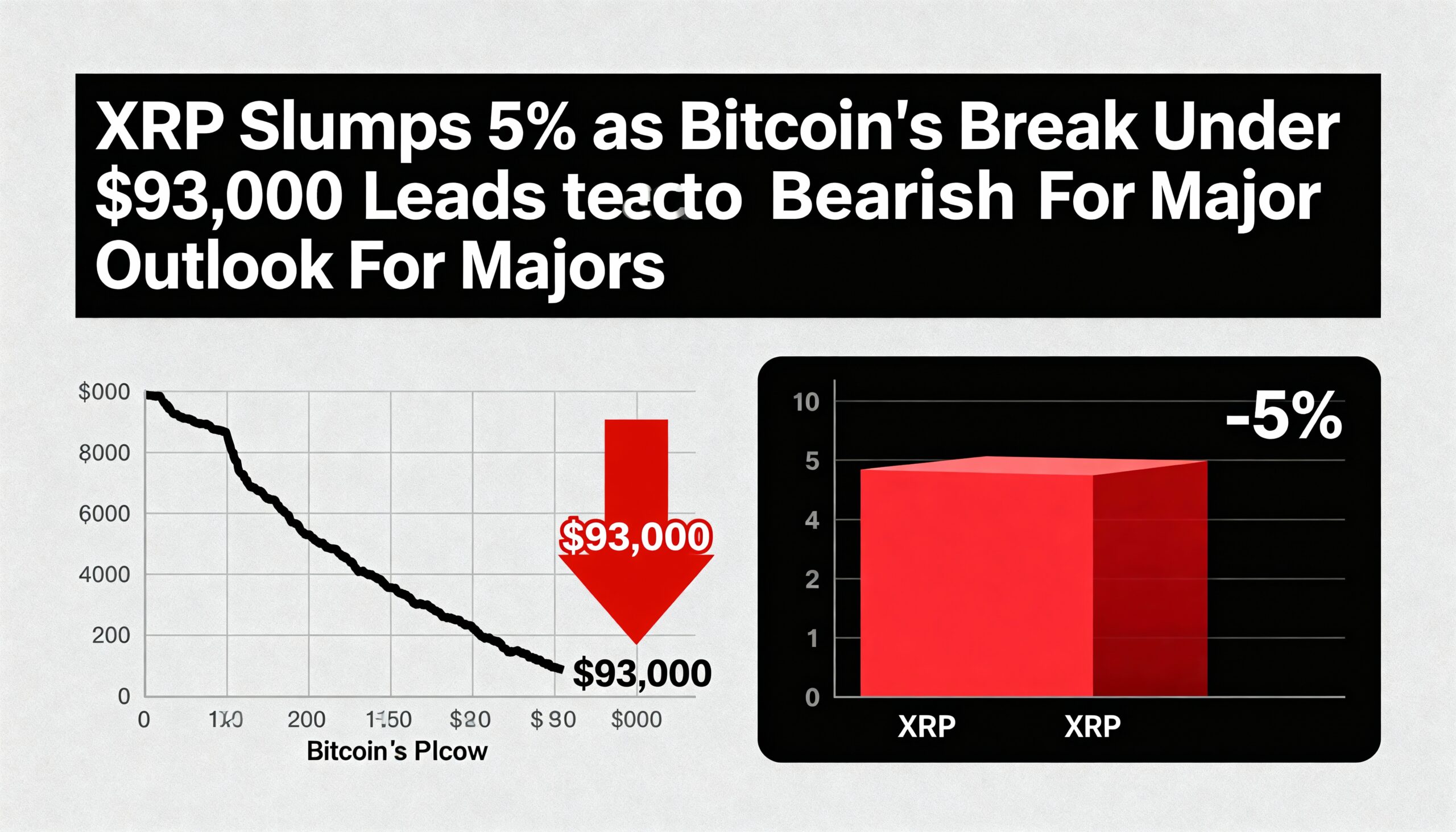 XRP Drops 5% as Bitcoin’s Slide Below $93K Sparks Renewed Bearish Pressure Across Major Tokens
