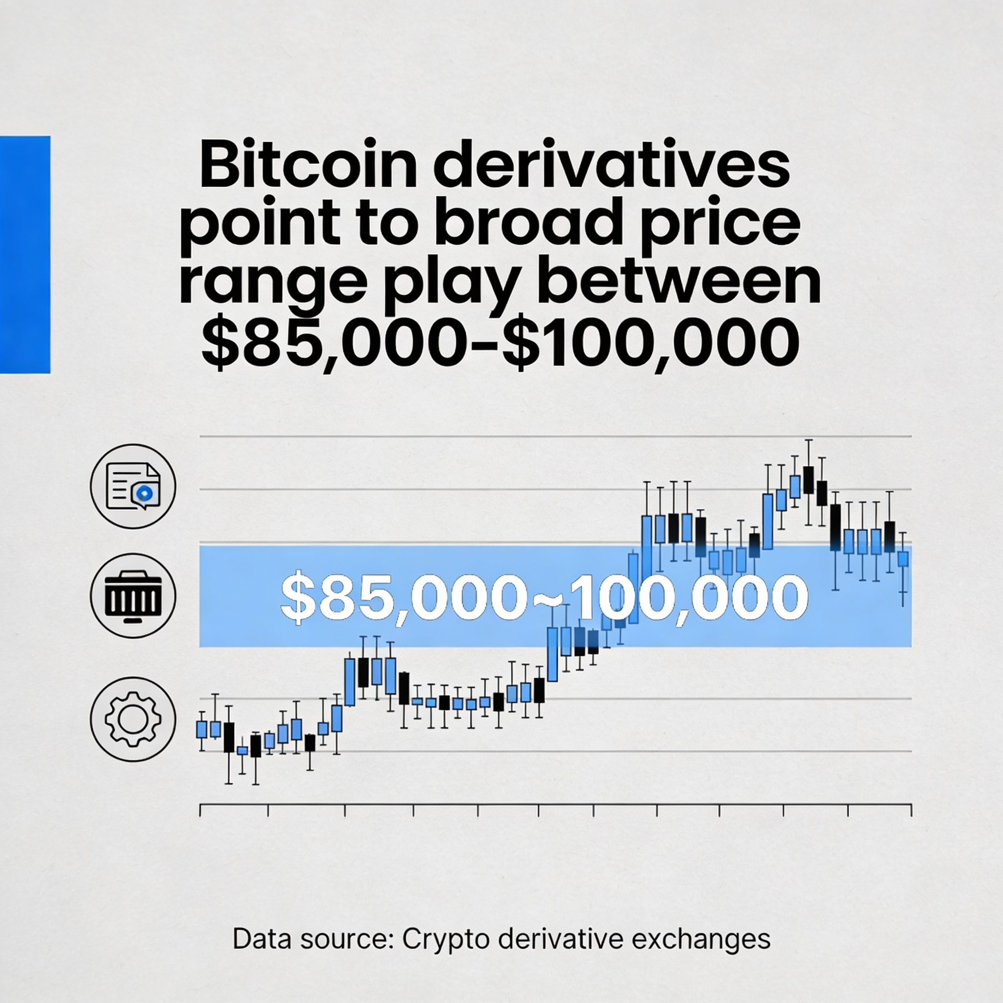 Bitcoin derivatives signal expectations for price action within a broad $85,000 to $100,000 range.