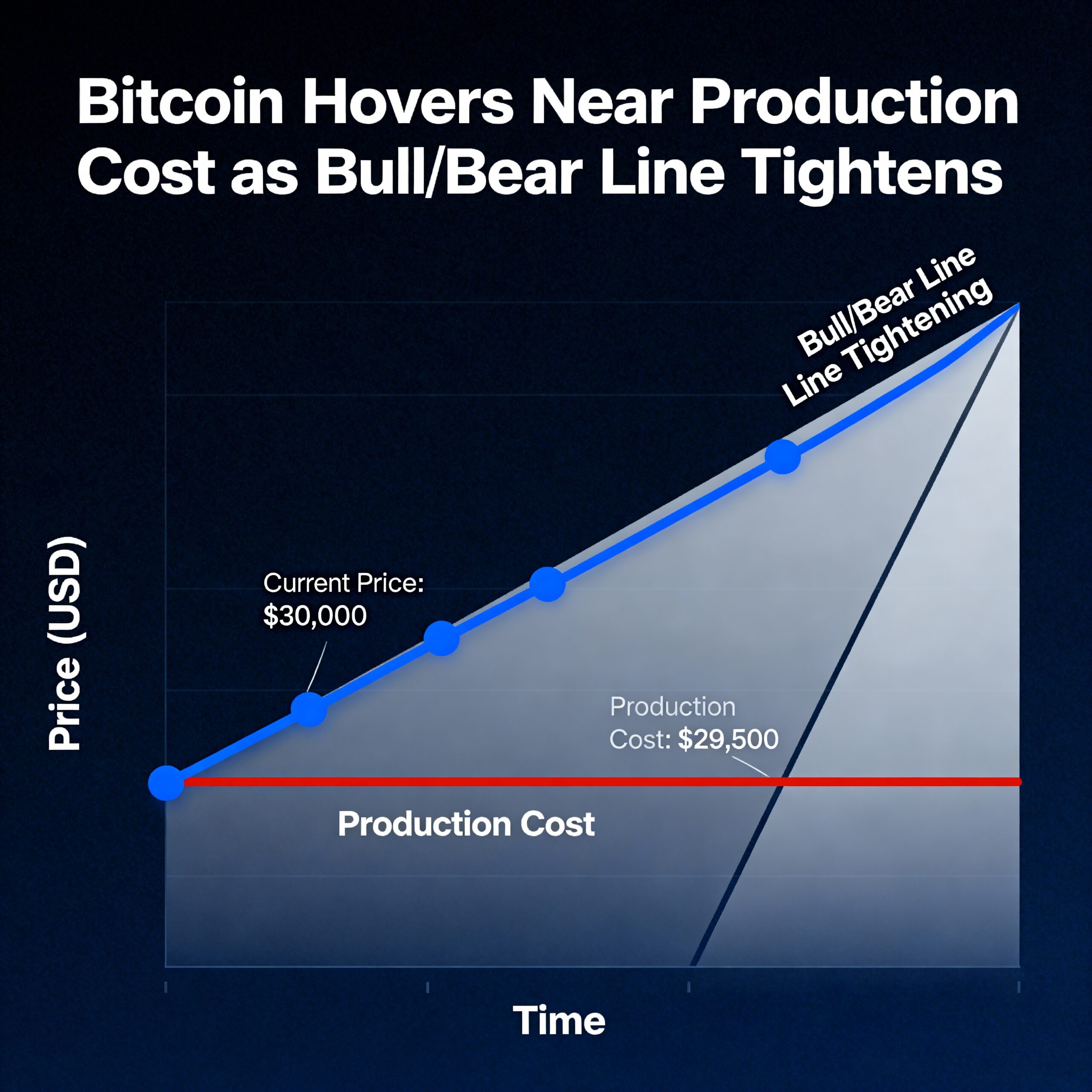 Bitcoin Trades Close to Production Costs Amid Narrowing Bull-Bear Range
