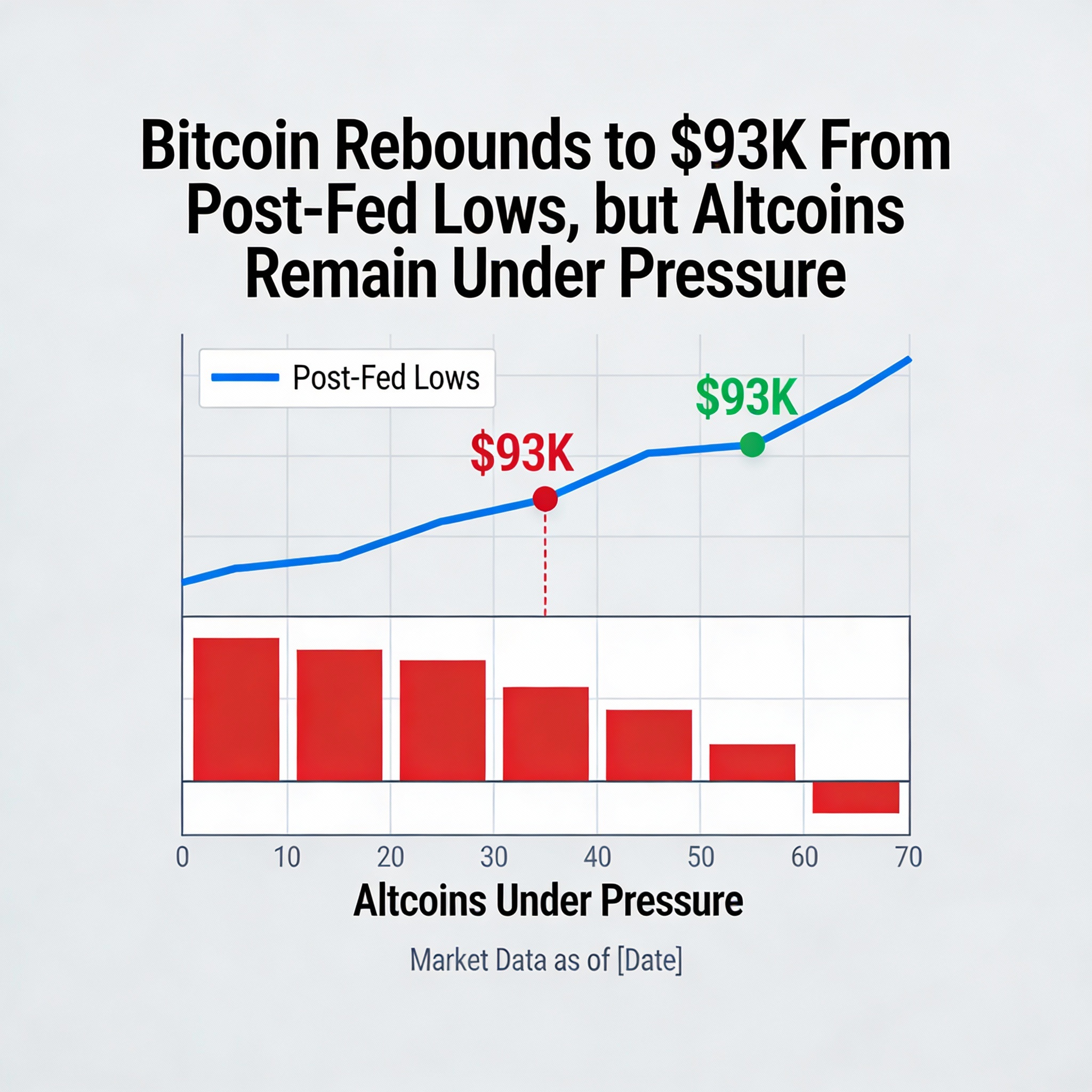 Bitcoin Climbs Back to $93K After Post-Fed Dip, While Altcoins Struggle to Recover