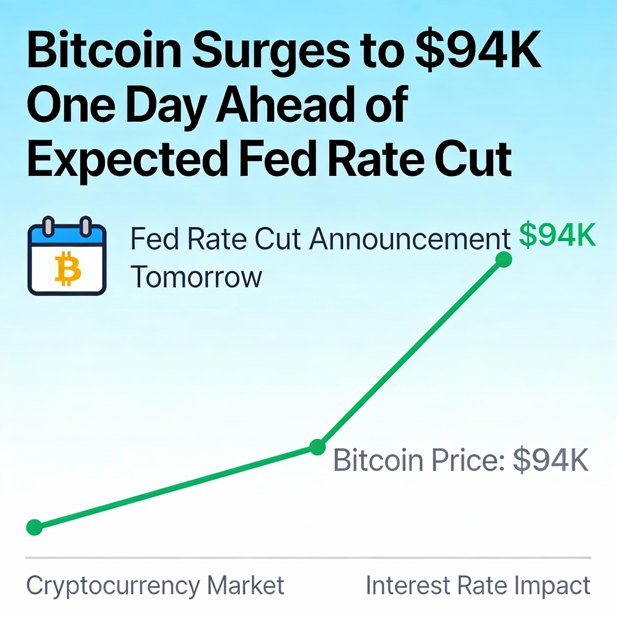 Bitcoin Climbs to $94K Ahead of Anticipated Fed Rate Cut