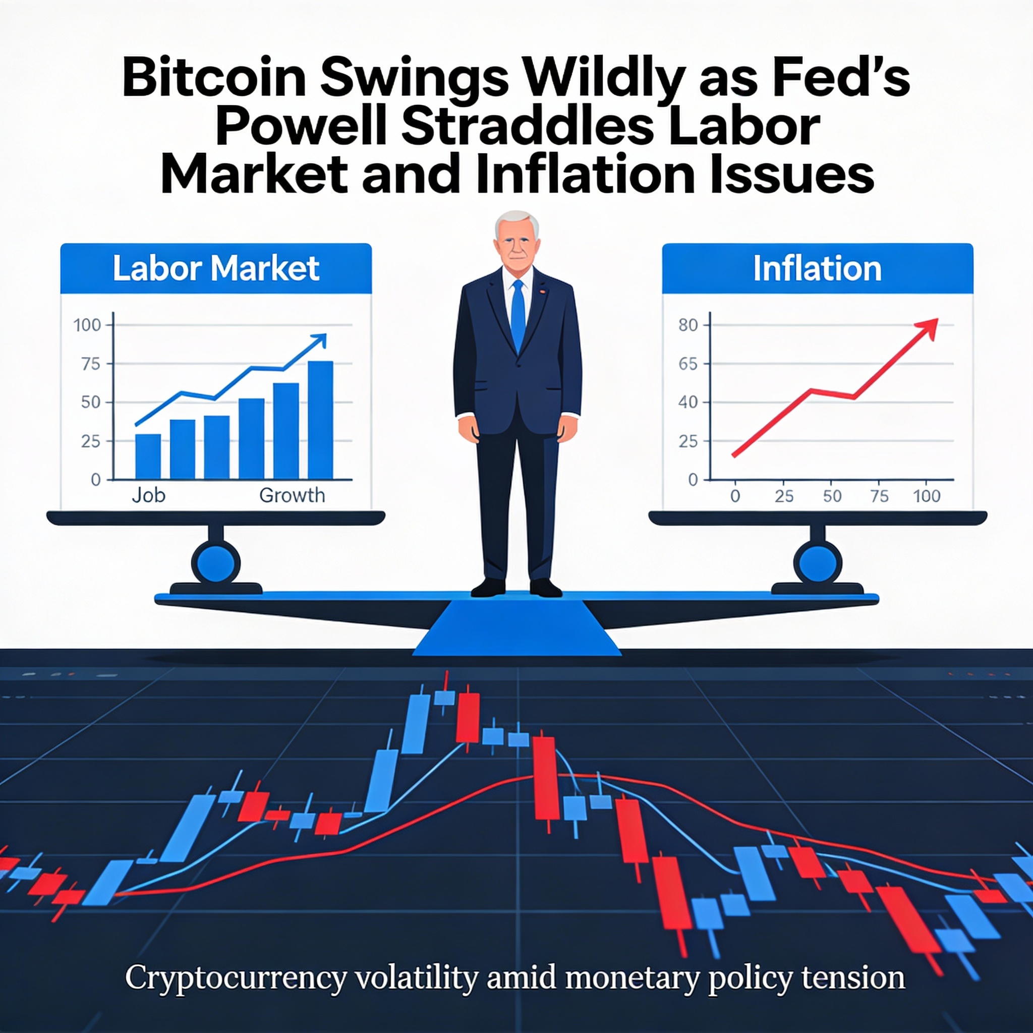 Bitcoin Whipsaws as Powell Balances Labor Market Strength Against Inflation Risks