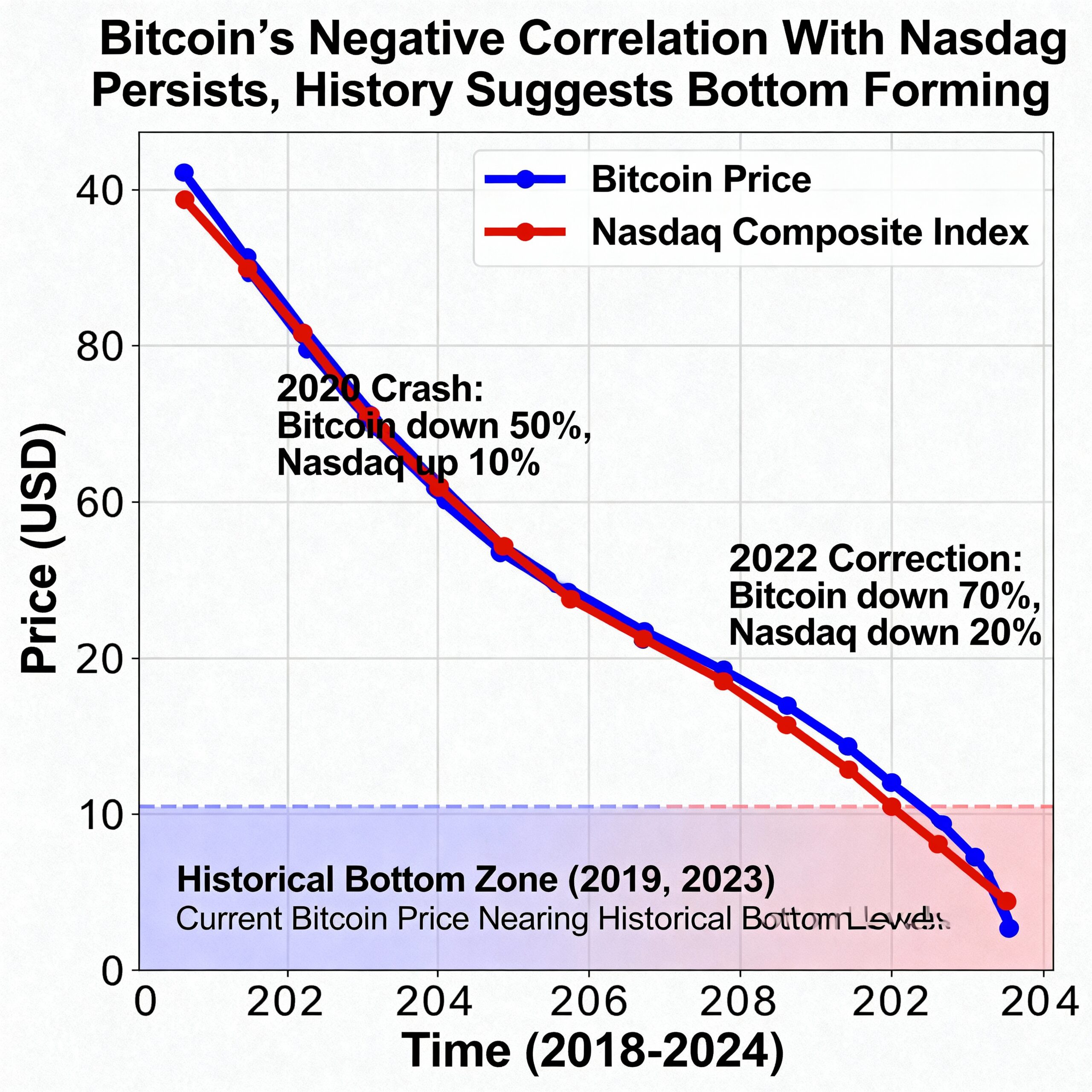 Bitcoin’s Ongoing Divergence From the Nasdaq Signals a Potential Market Bottom
