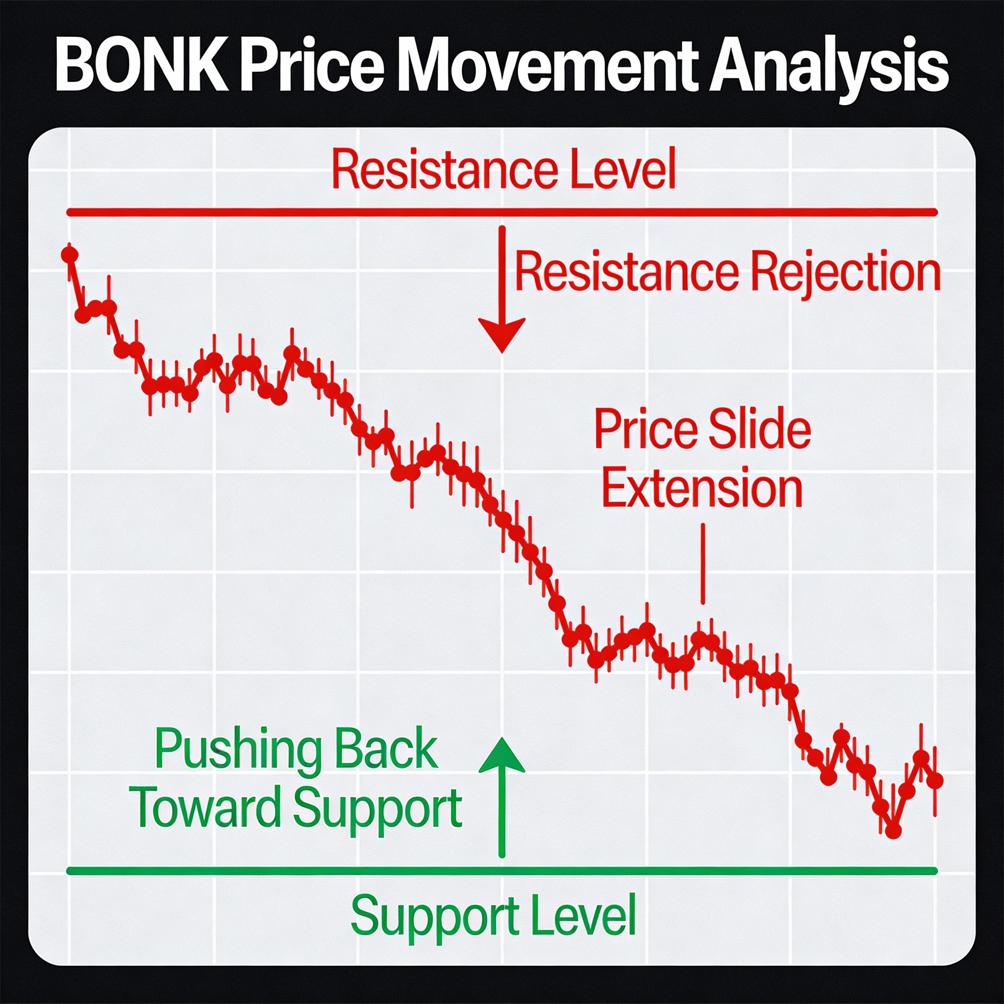 BONK Slides Further as Failed Breakout Sends Price Back to Support
