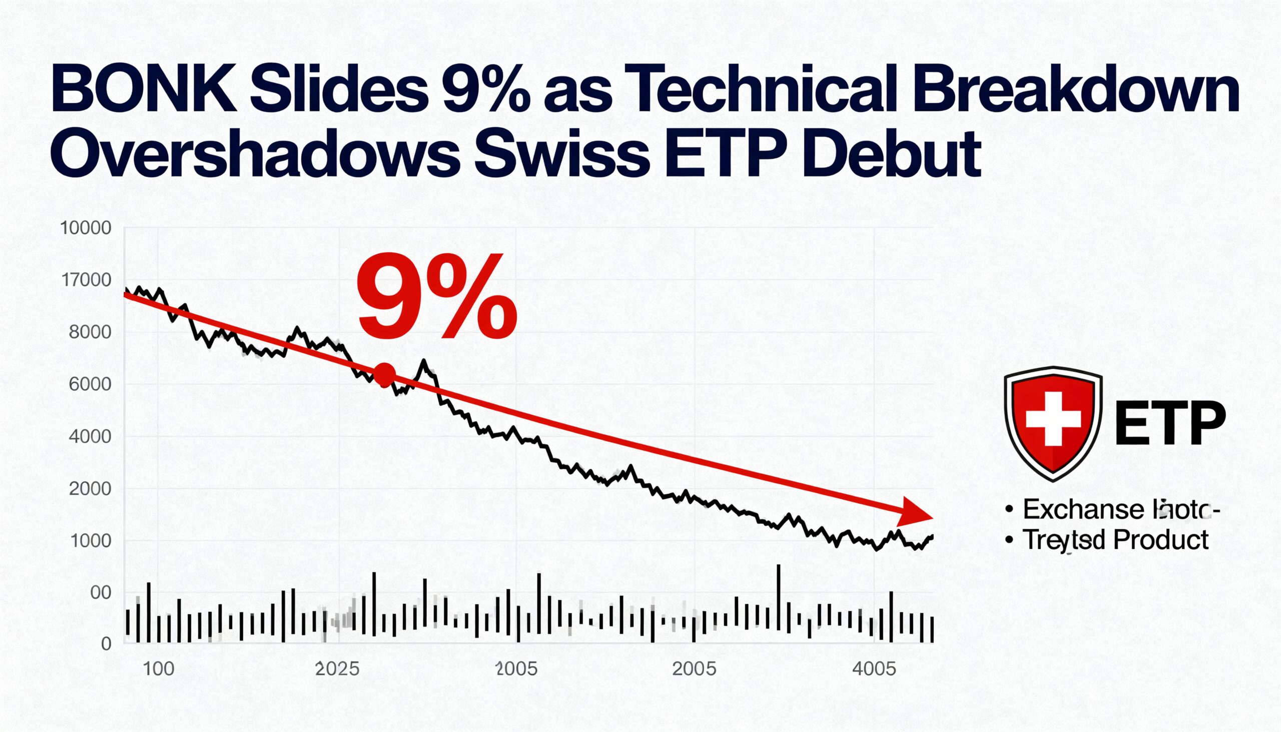 BONK Drops 9% Amid Technical Breakdown, Overshadowing Swiss ETP Launch