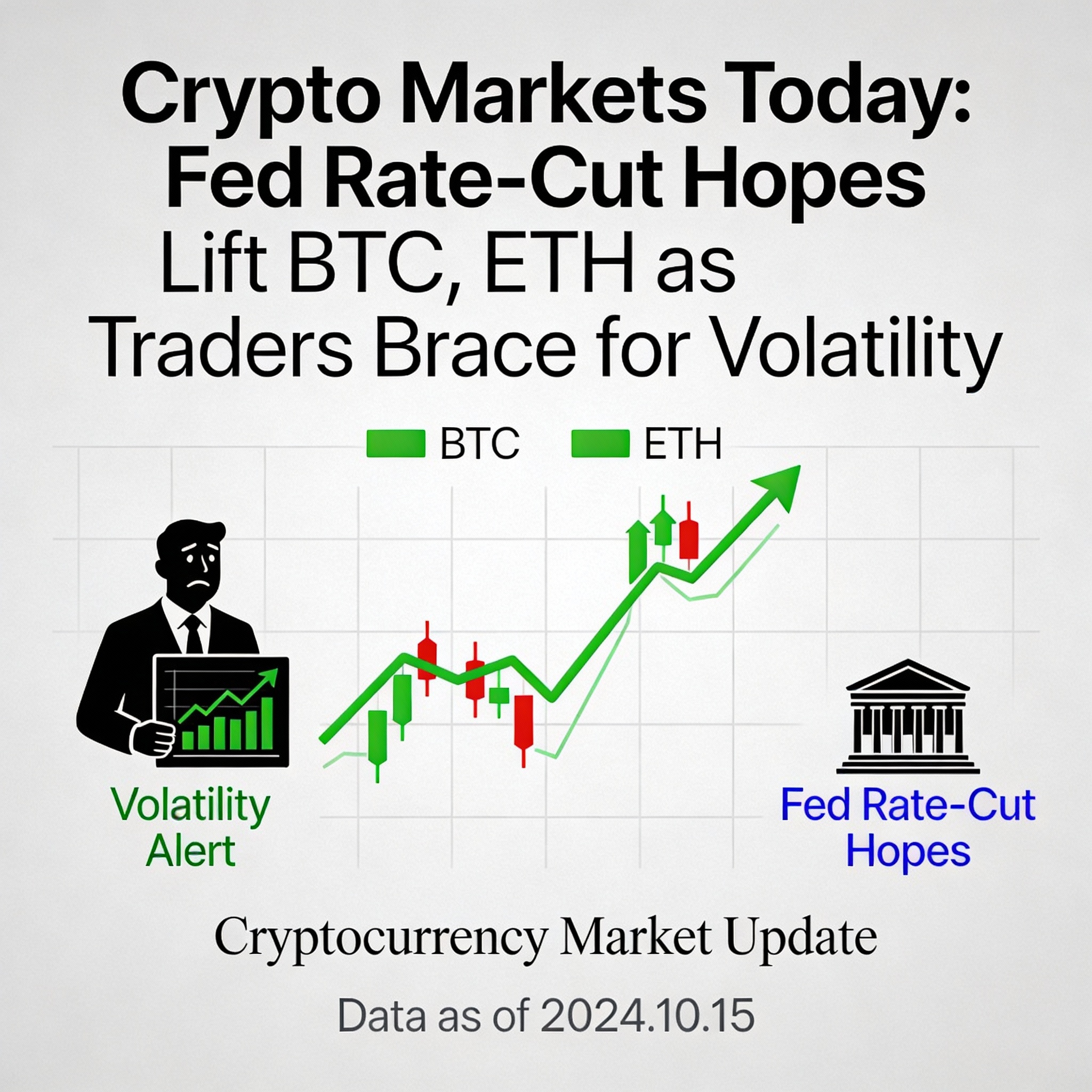 Crypto Markets Today: BTC, ETH Climb on Renewed Fed Rate-Cut Optimism as Traders Prepare for Swings