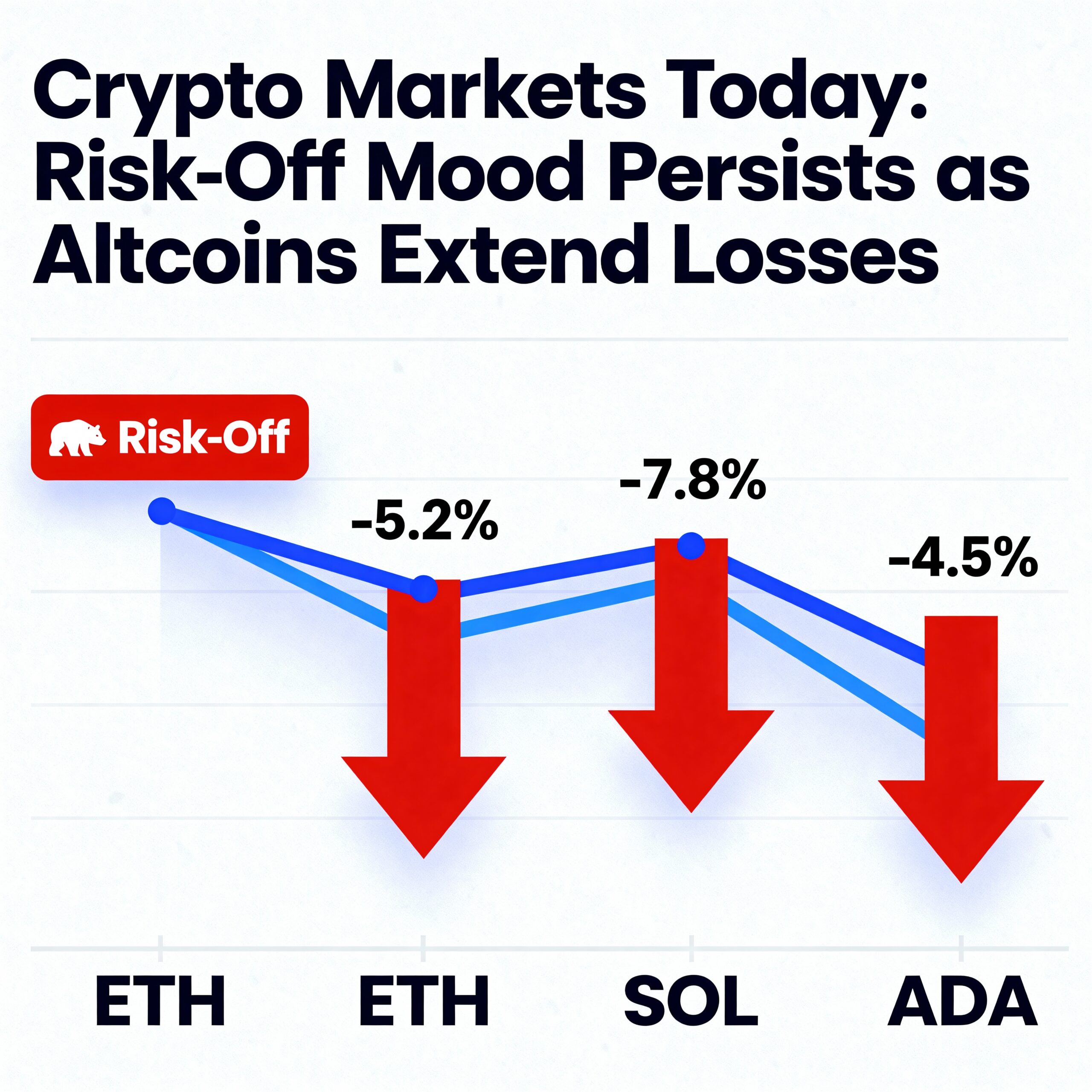 Crypto Markets Update: Risk-Averse Sentiment Continues, Altcoins See Further Declines