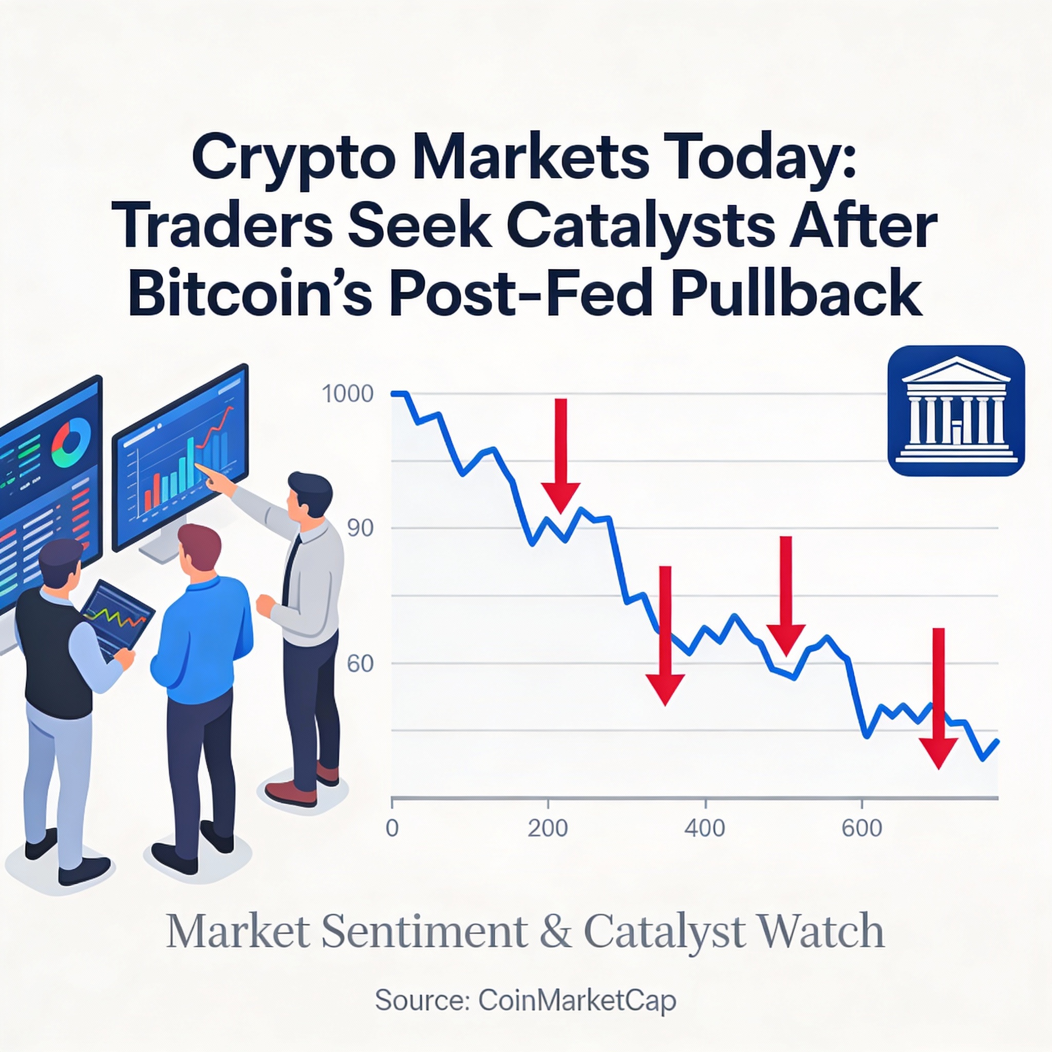 Crypto Markets Update: Traders Hunt for Drivers Following Bitcoin’s Post-Fed Dip