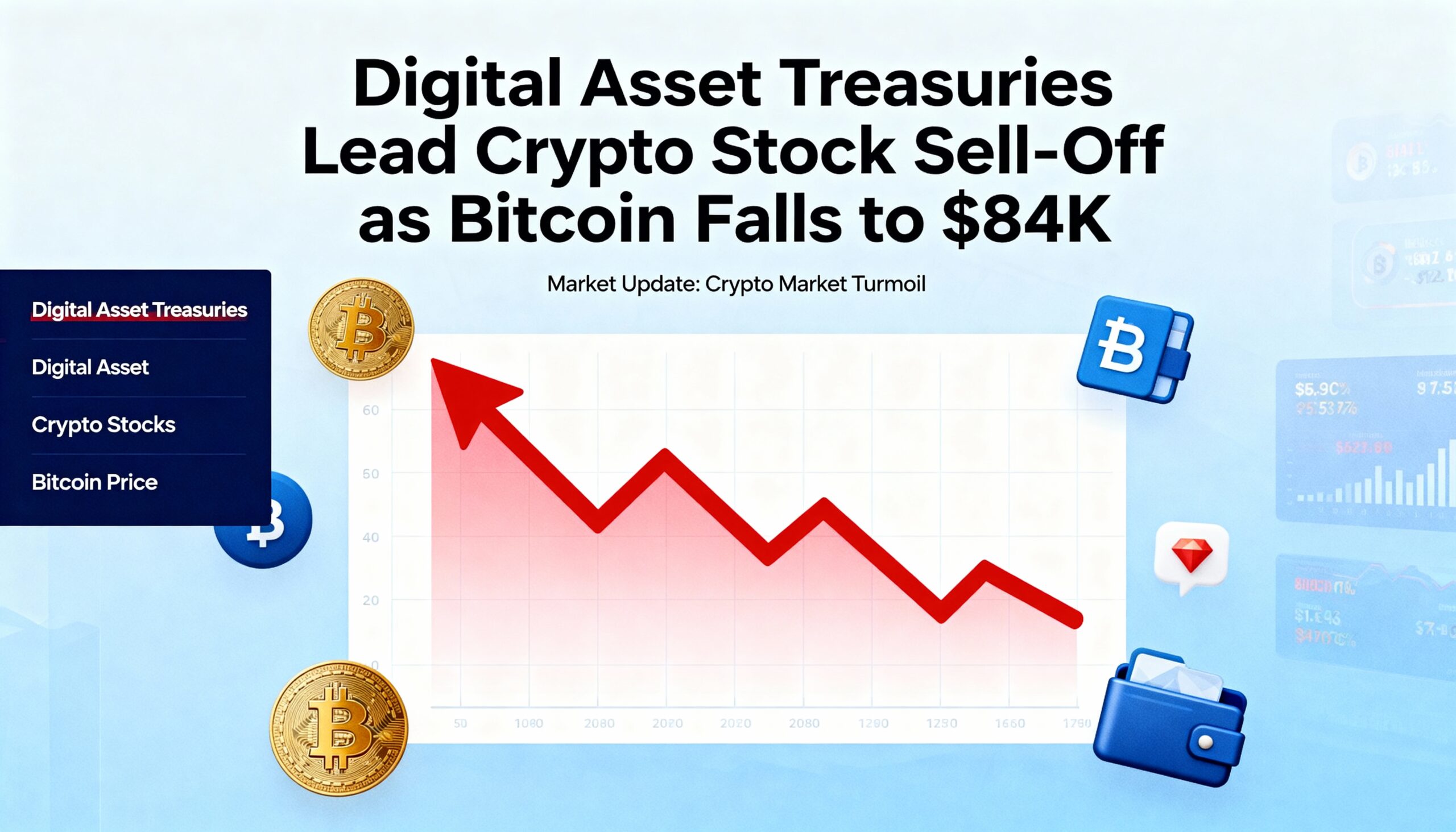 Digital Asset Treasury Stocks Drive Crypto Sell-Off as Bitcoin Drops to $84K
