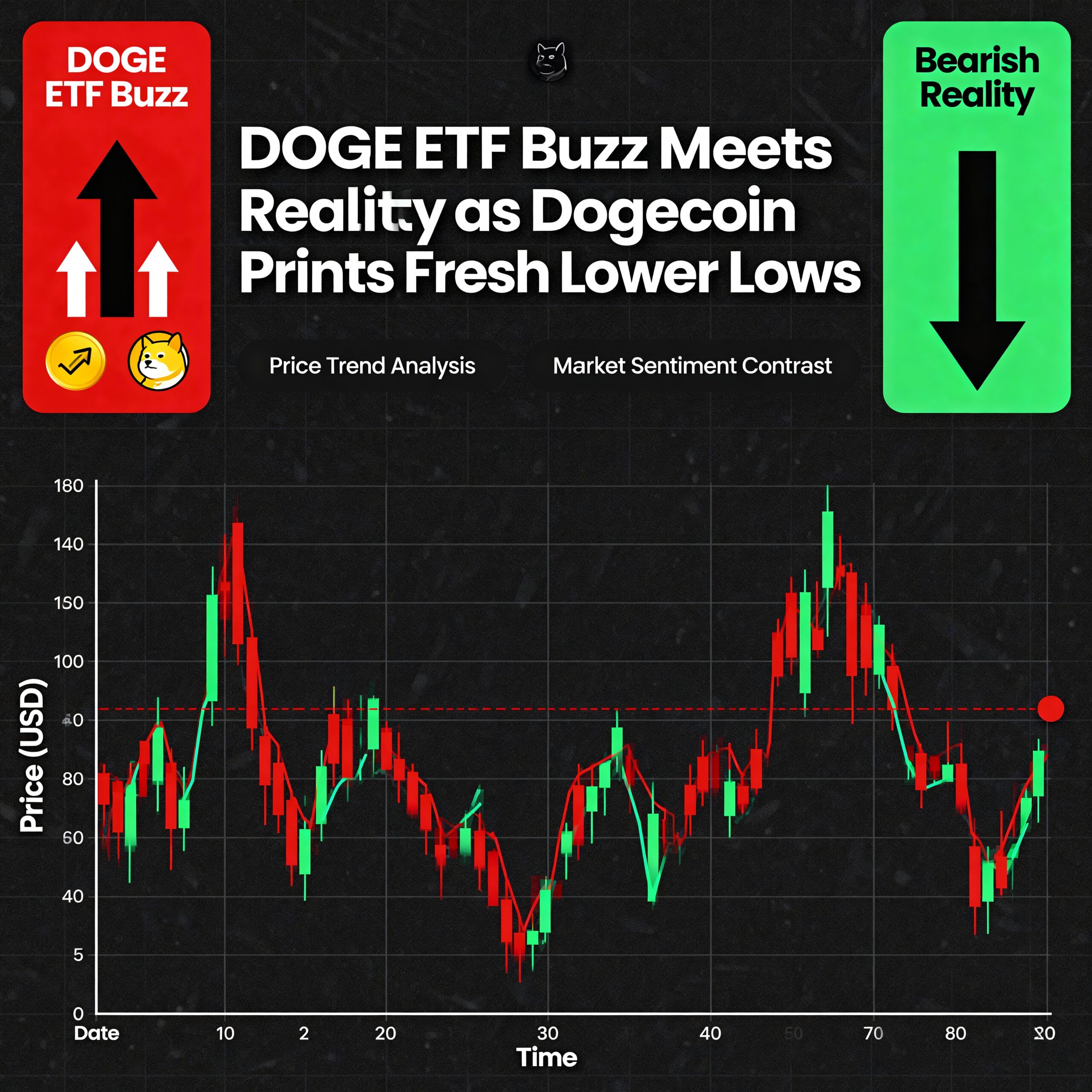 Dogecoin Slides to New Lows as DOGE ETF Excitement Fades Into Bearish Momentum
