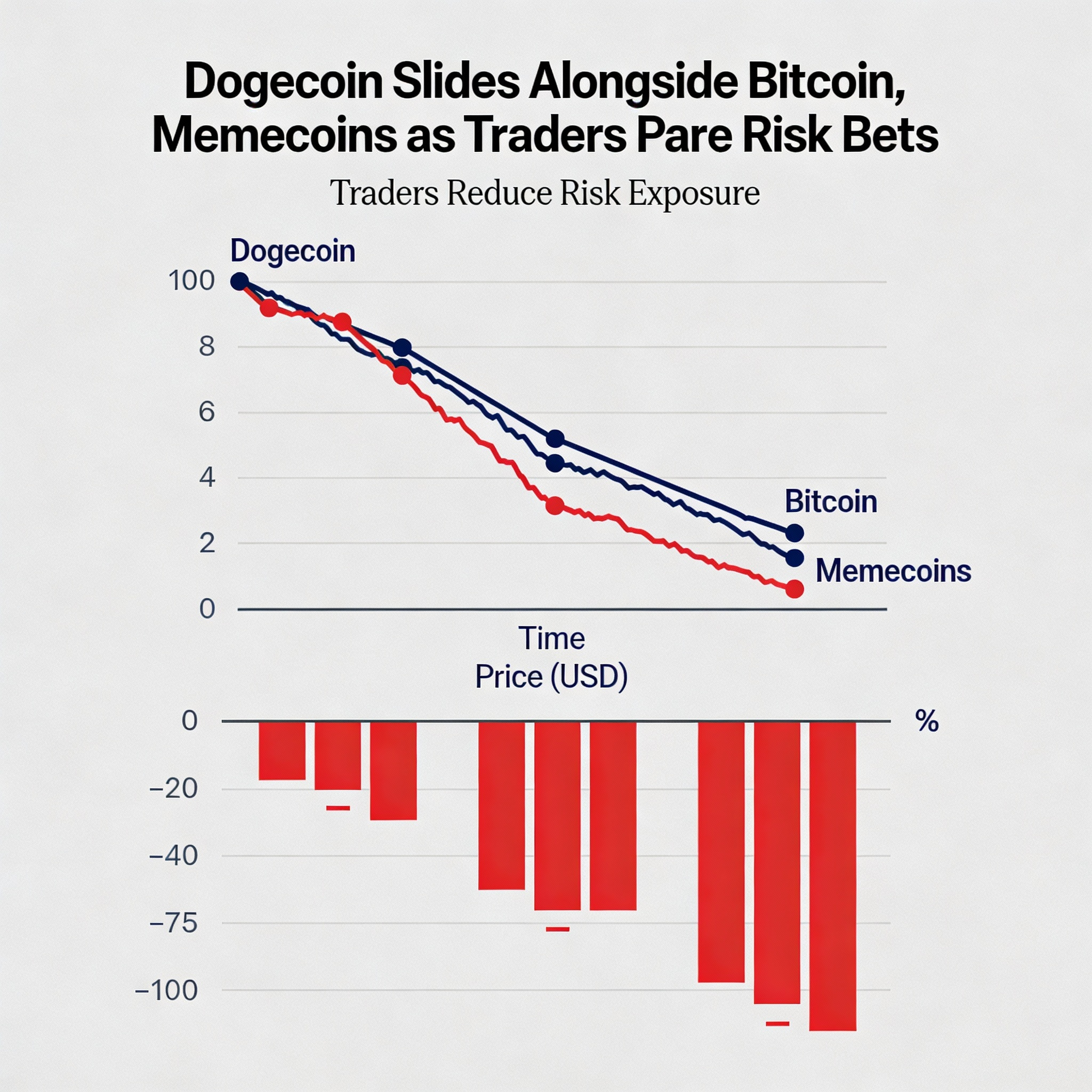 Dogecoin Drops With Bitcoin and Other Memecoins as Traders Reduce Risk Exposure