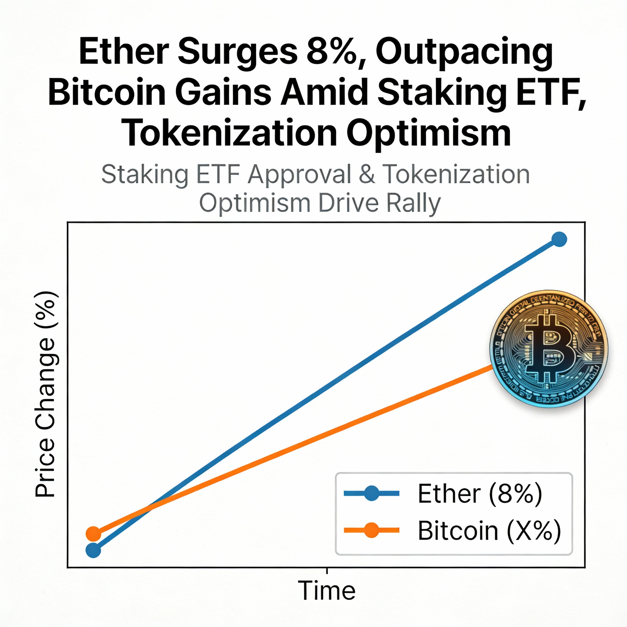 Ether Jumps 8%, Outperforming Bitcoin on Staking ETF and Tokenization Optimism