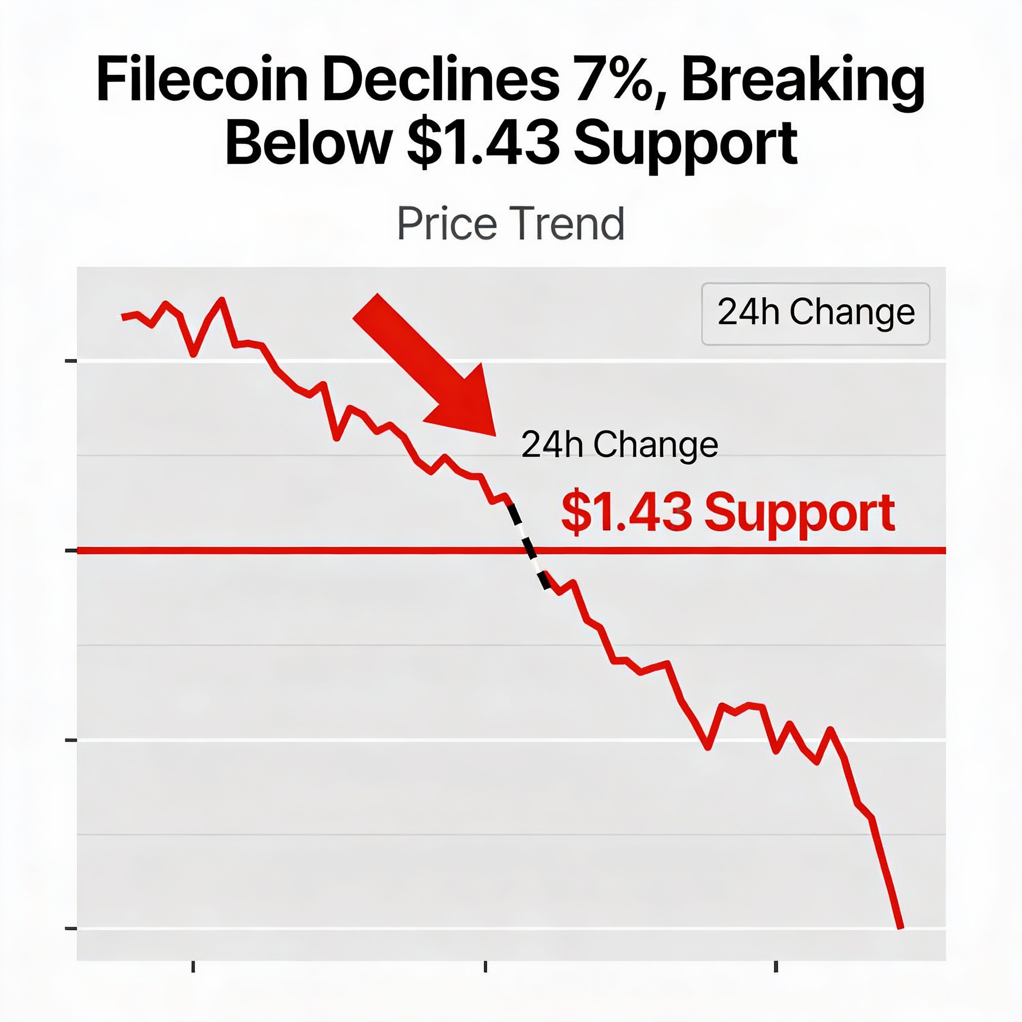 Filecoin Falls 7%, Drops Below $1.43 Support Level