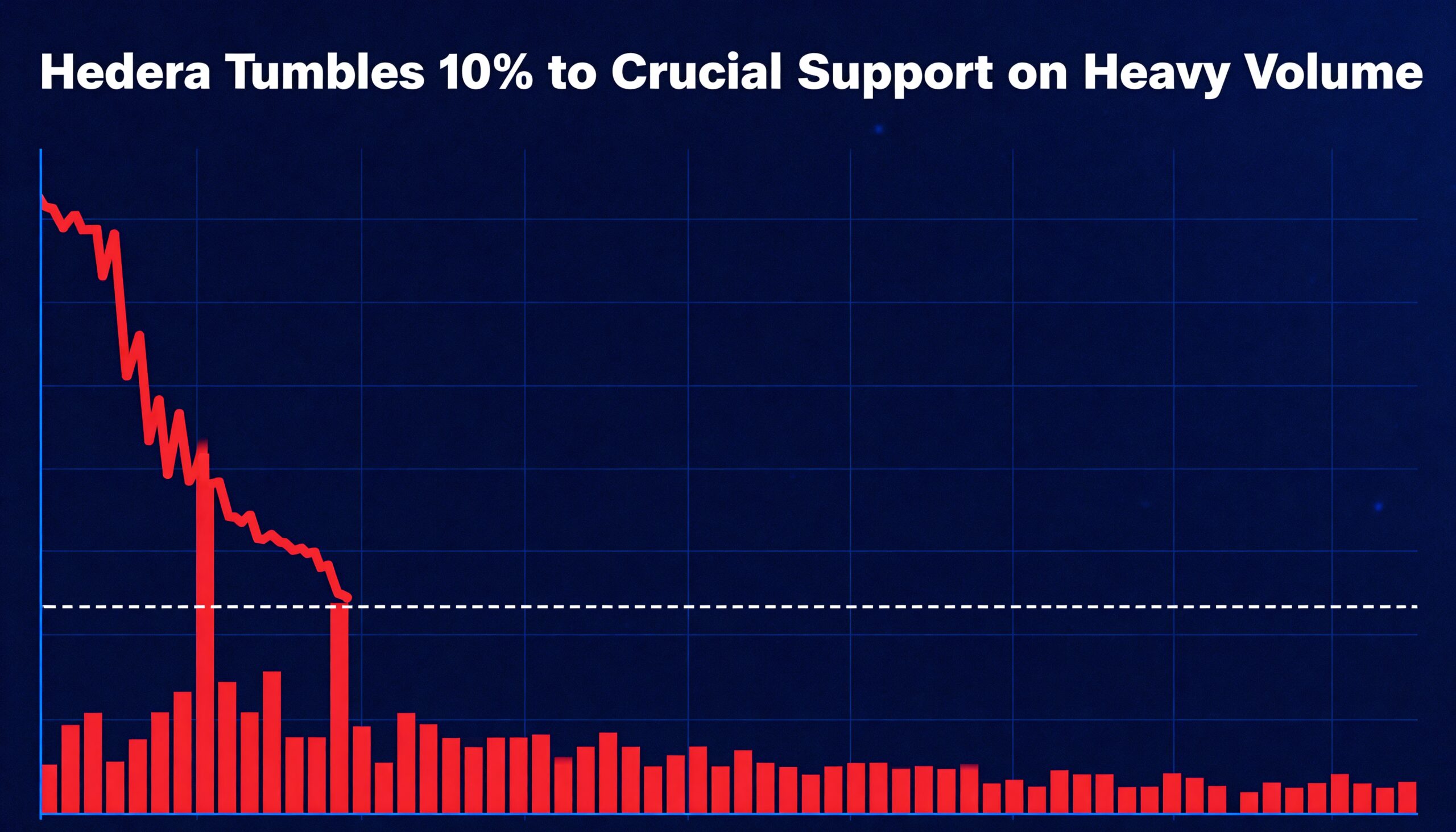 Hedera Plunges 10%, Testing Crucial Support Zone on Strong Volume