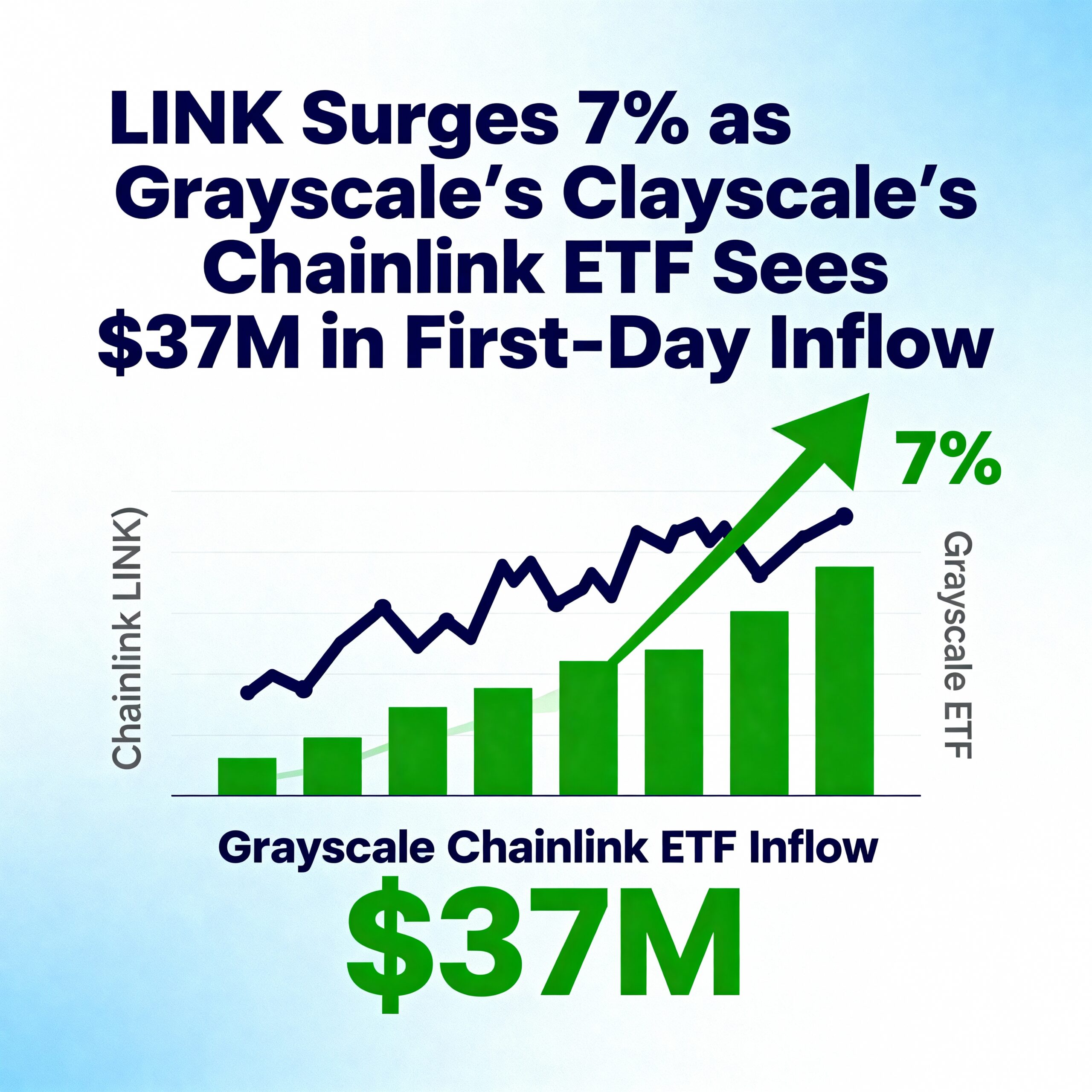 LINK Rallies 7% Following $37M First-Day Inflow Into Grayscale’s Chainlink ETF