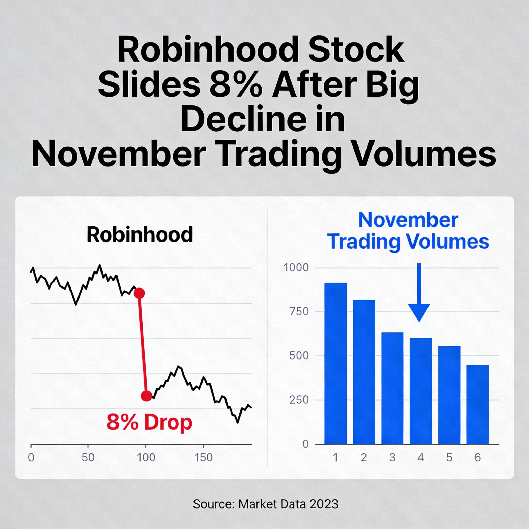 Robinhood Shares Drop 8% Following Sharp Fall in November Trading Volumes