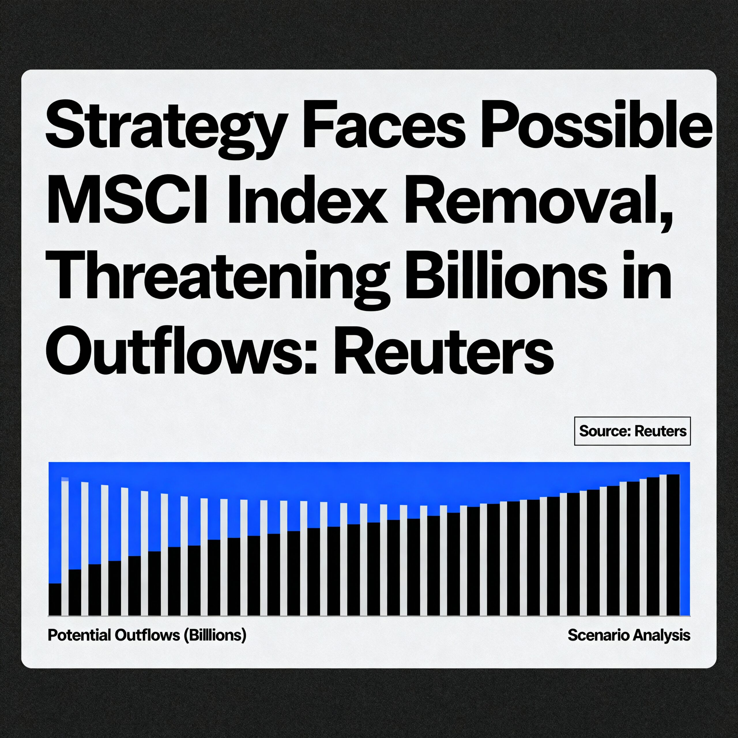 Reuters: Strategy Could Be Dropped From MSCI Index, Risking Billions in Outflows