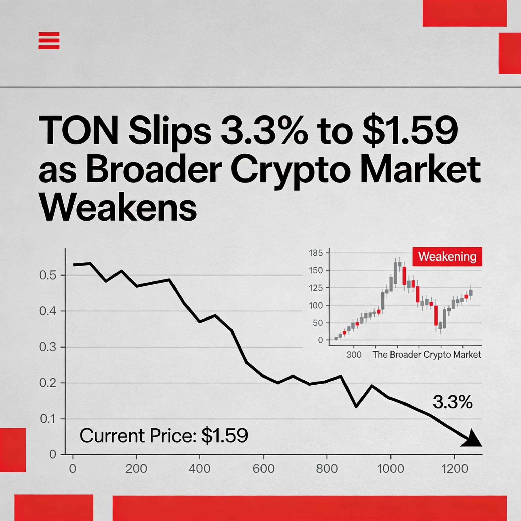 TON Falls 3.3% to $1.59 Amid Weakness in Broader Crypto Market