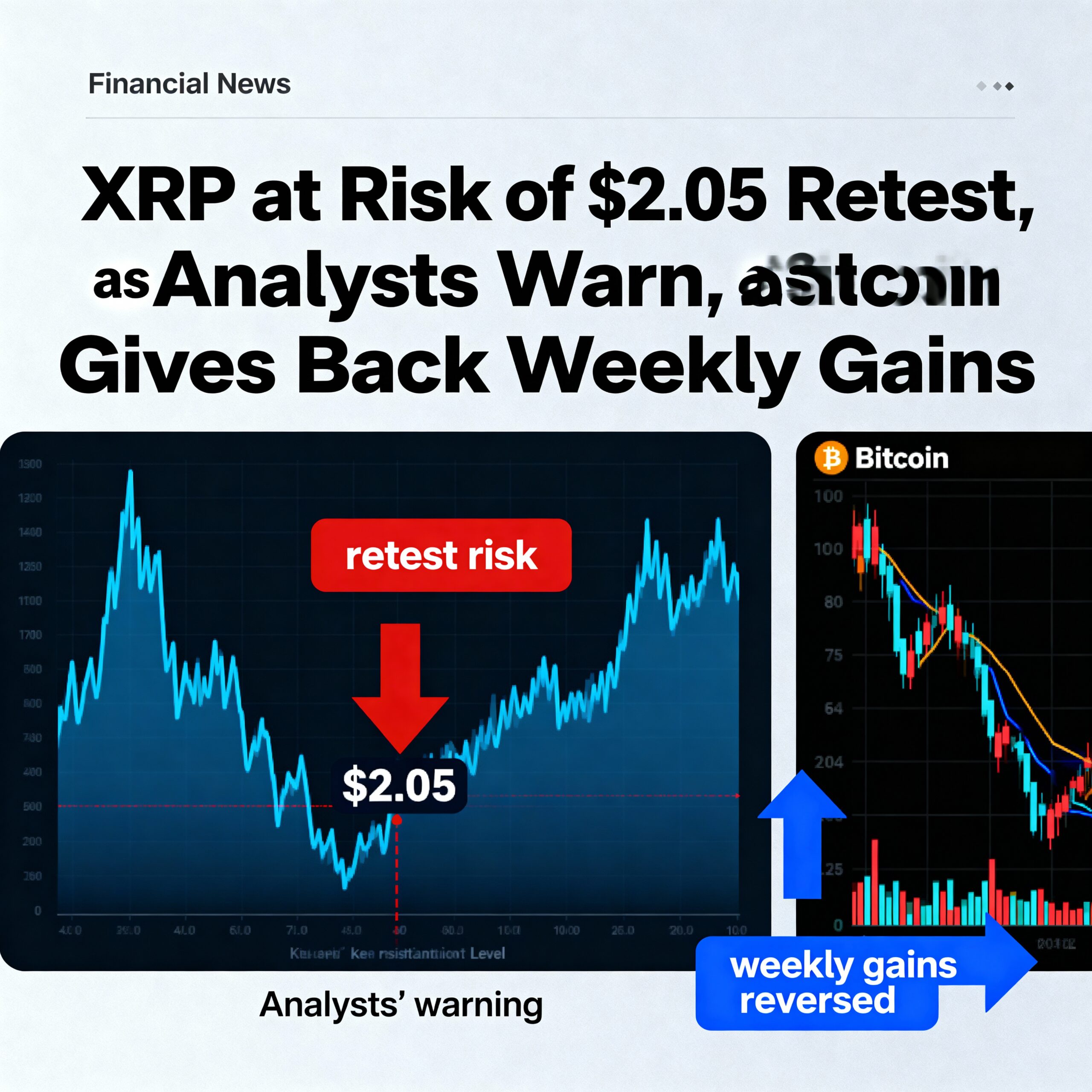 Analysts Warn XRP Could Retest $2.05 as Bitcoin Loses Weekly Gains