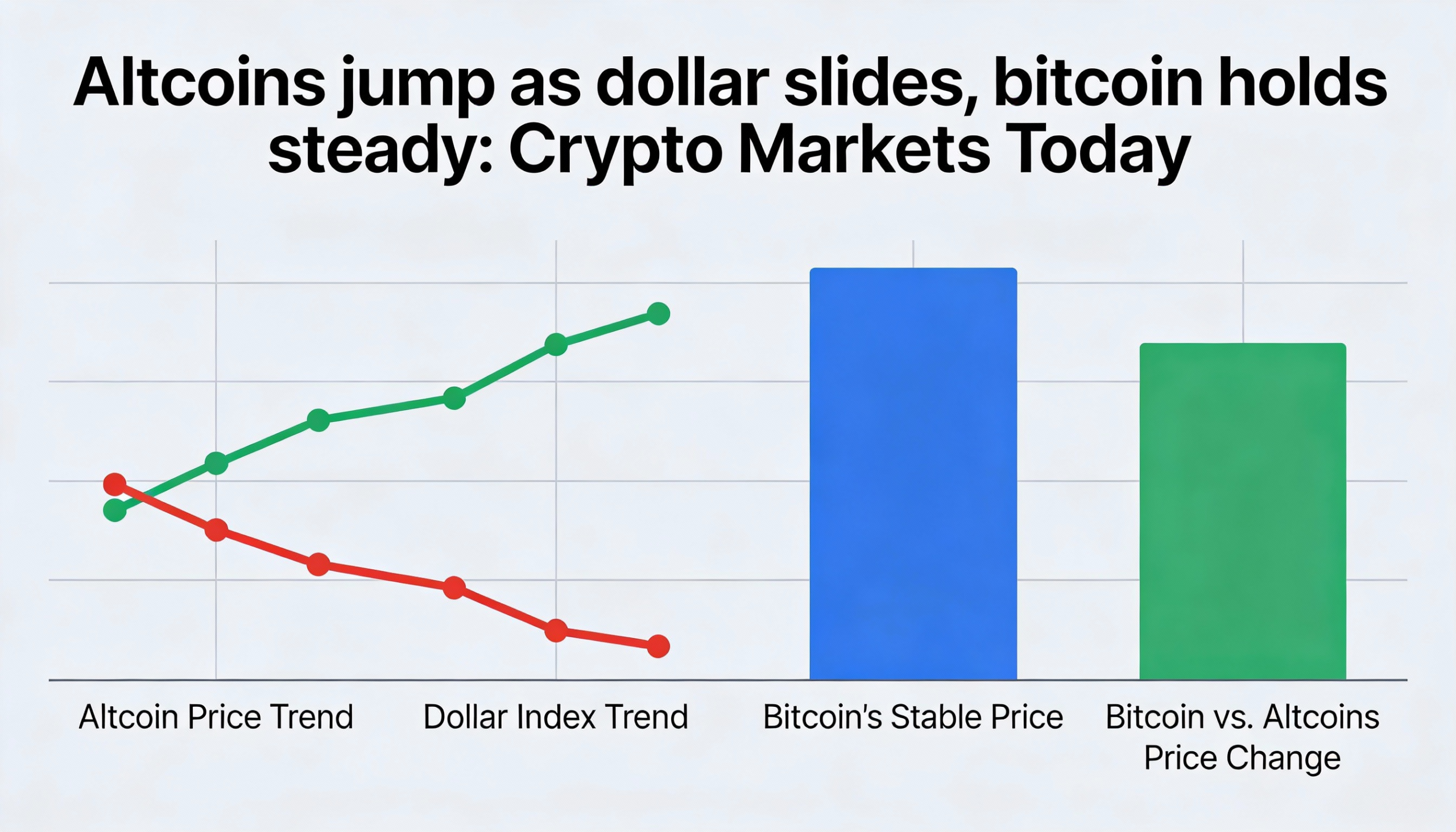 Altcoins outperform as dollar slides, bitcoin steady