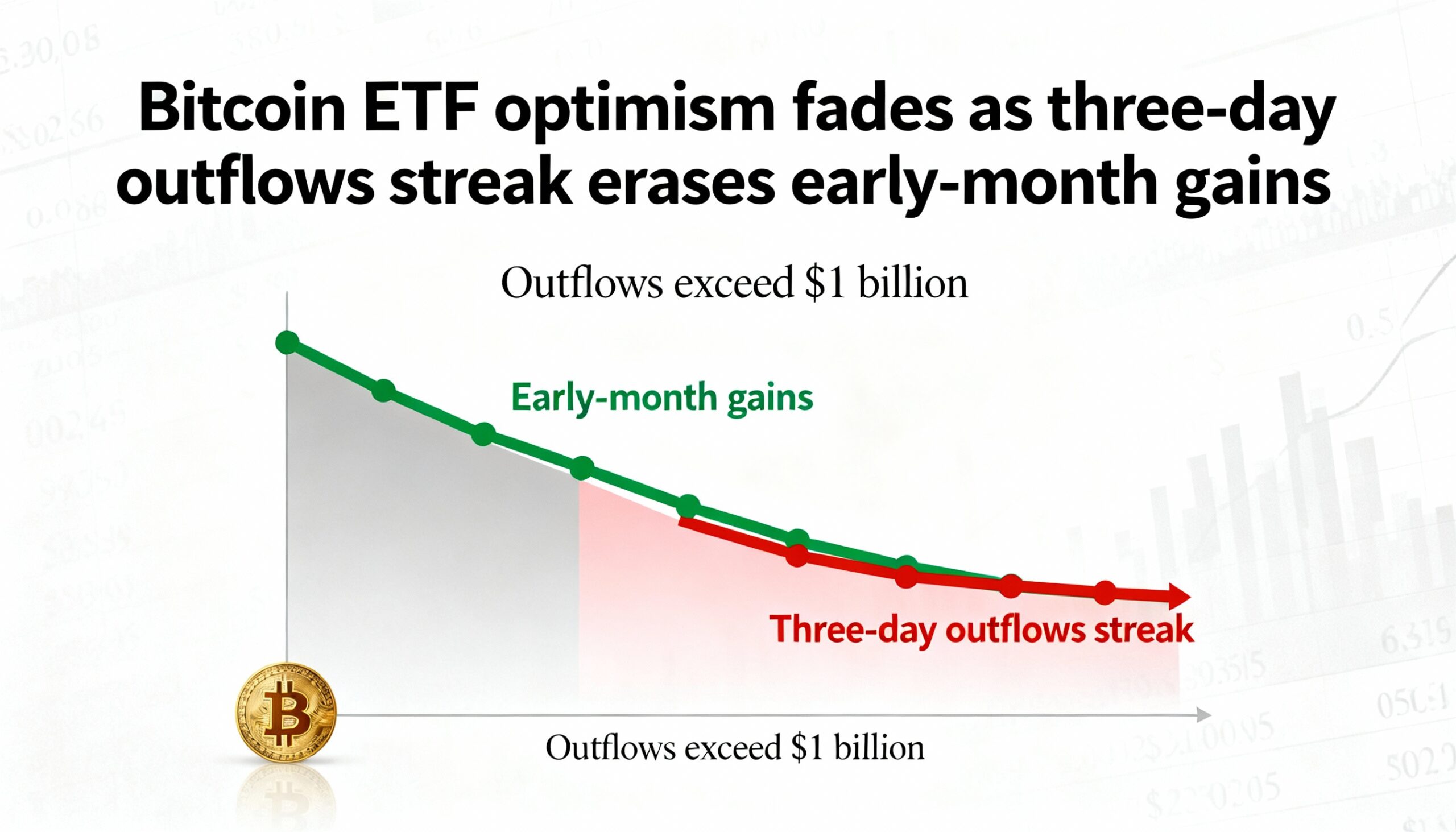 Bitcoin ETF inflows reverse, with a three-day outflow streak erasing gains from the start of the month.