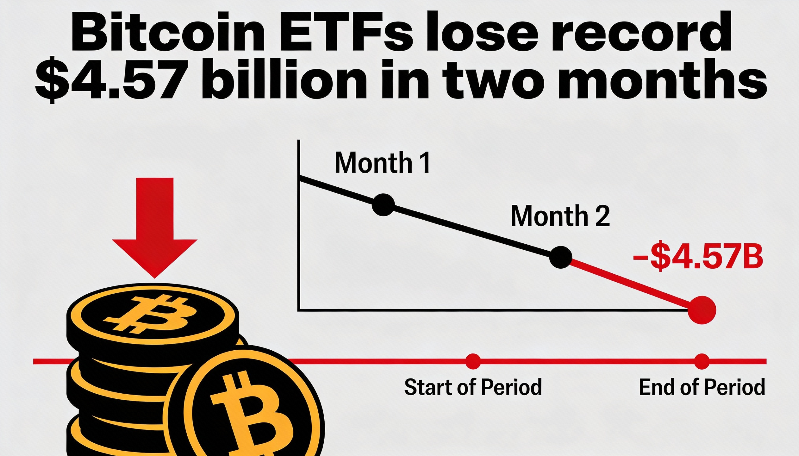 $4.57 billion exits Bitcoin ETFs in worst two-month stretch on record