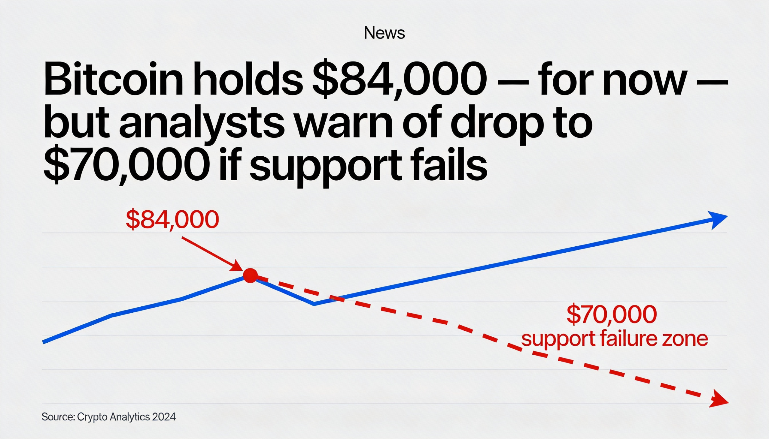 Bitcoin defends $84K support as analysts caution a breakdown could trigger a move to $70,000.