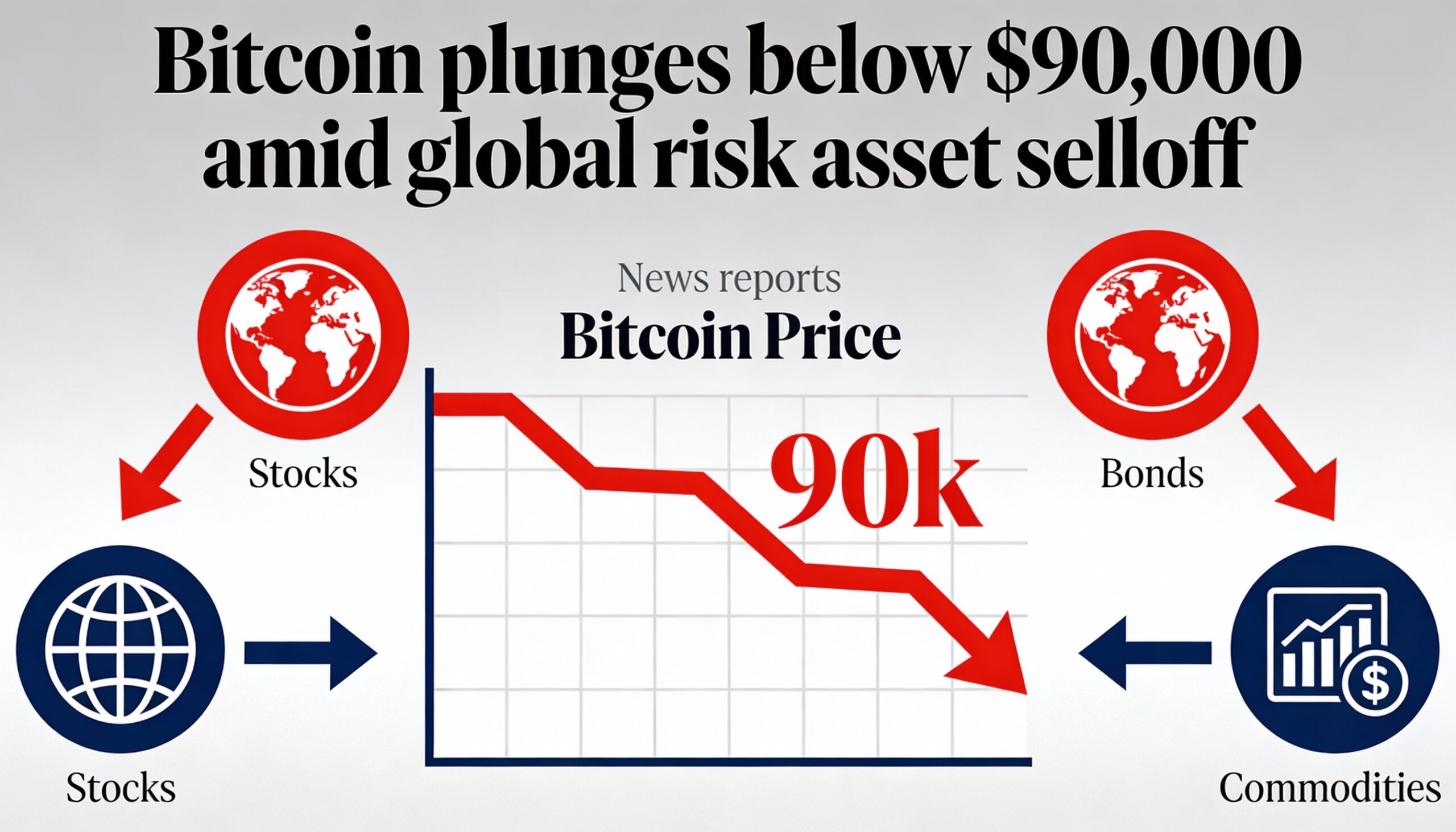 Bitcoin slides past $90,000 as global investors sell risk assets.