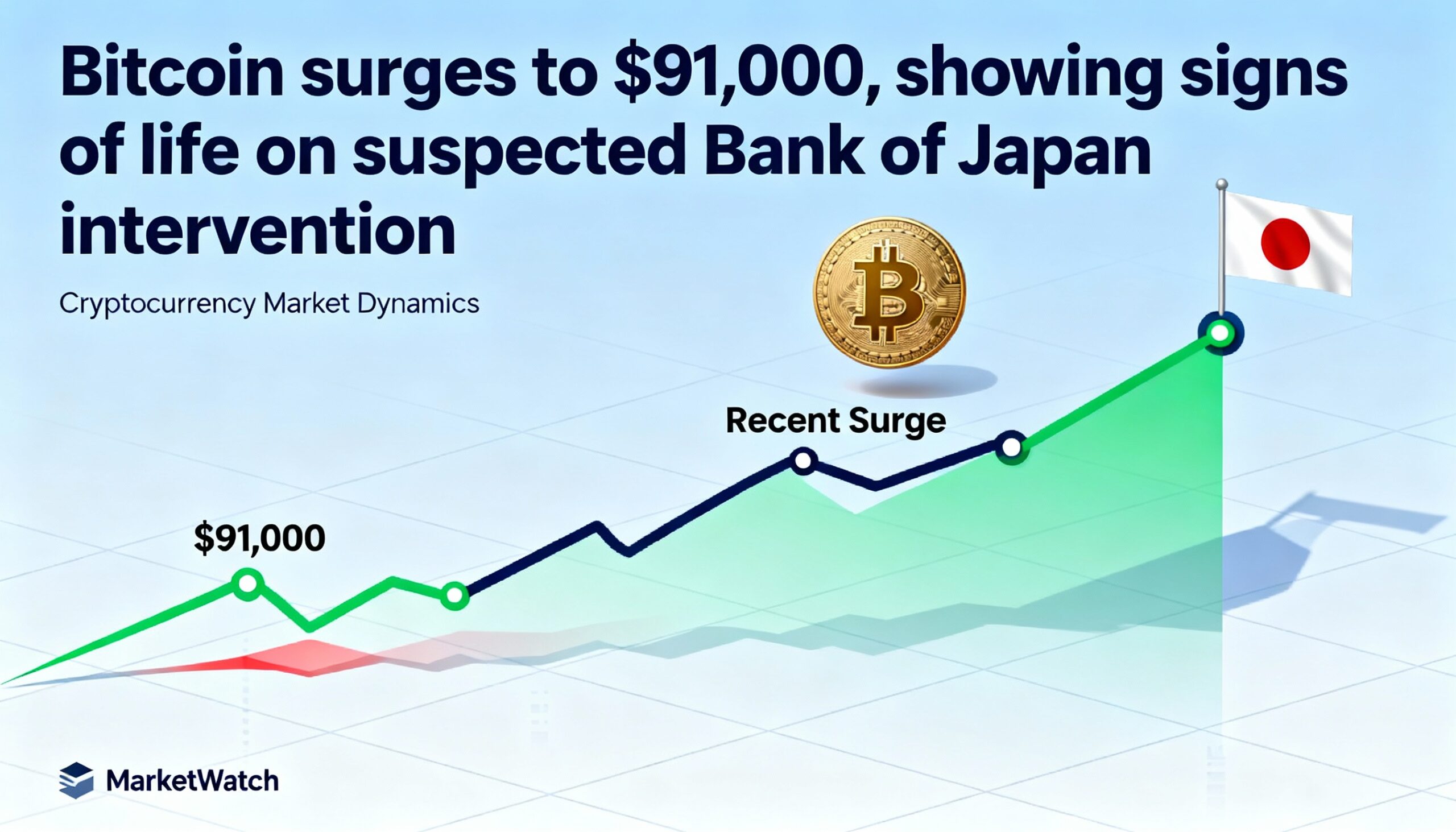 Bitcoin surges past $91,000 on speculation of BOJ intervention