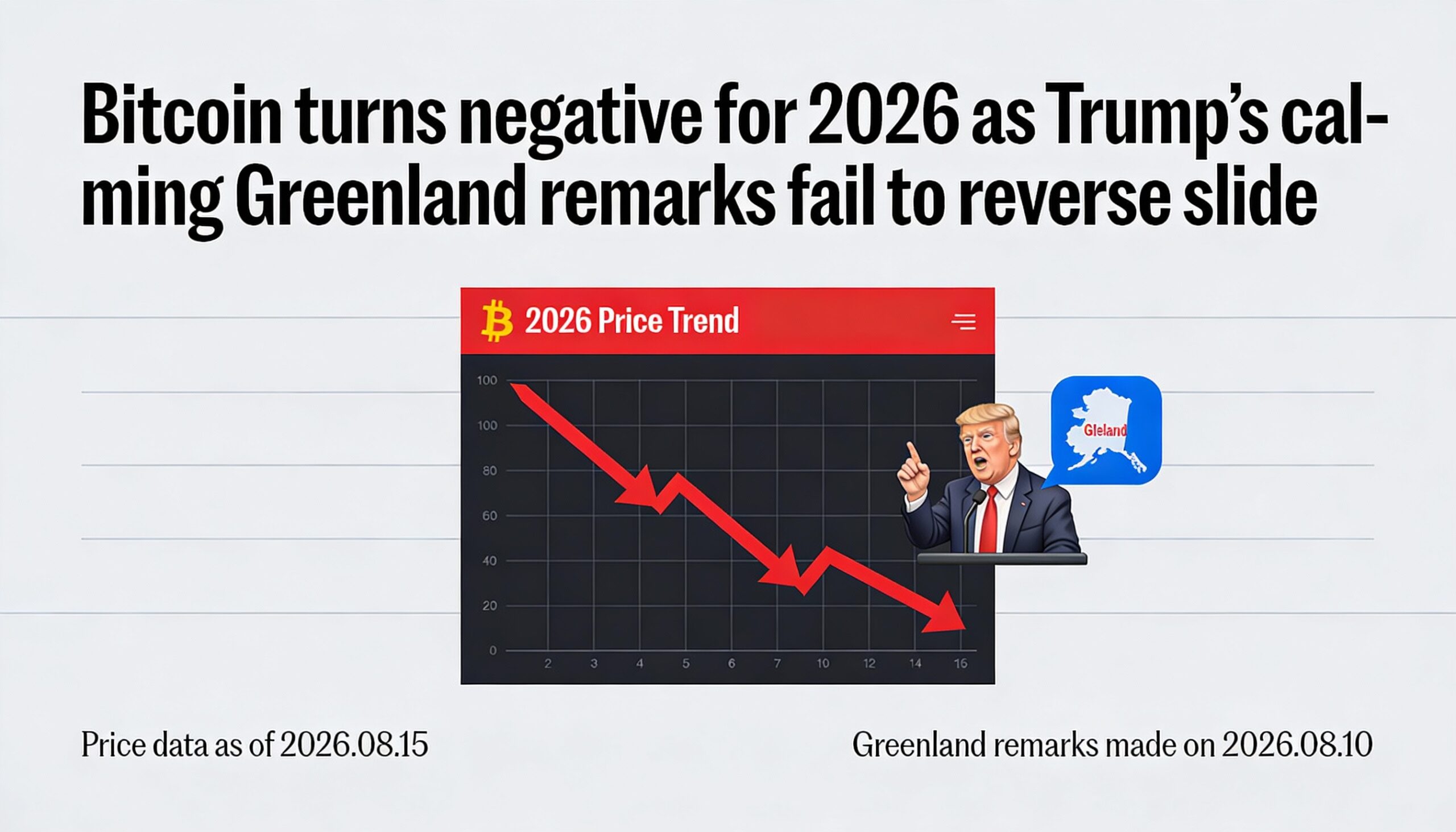 Bitcoin posts 2026 losses after Trump’s measured Greenland comments fail to steady markets