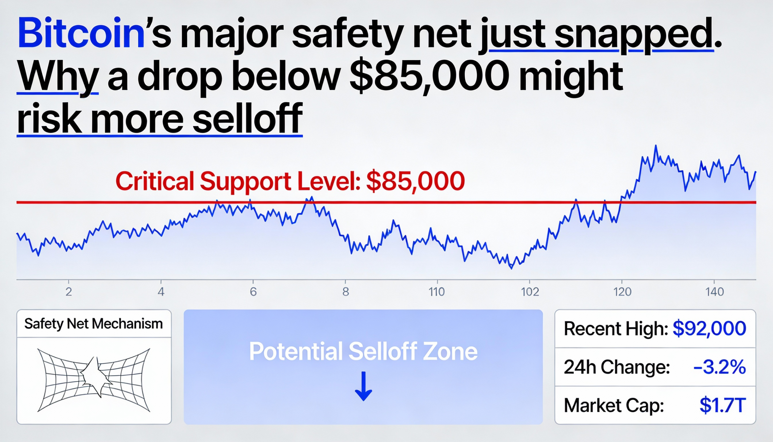 Bitcoin loses critical support, and a fall below $85K could accelerate the selloff