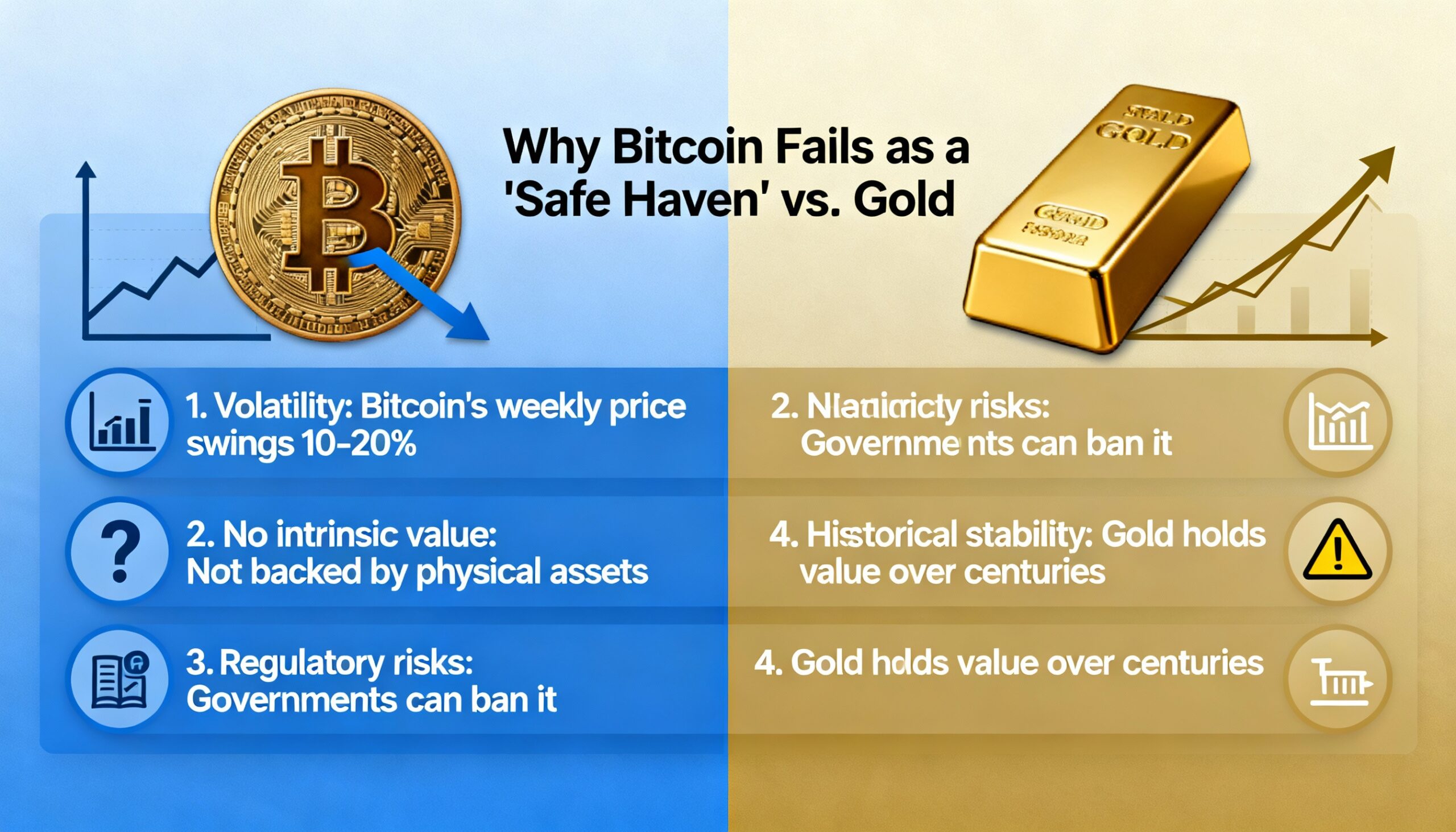 Why investors aren’t finding Bitcoin a safe-haven like gold.