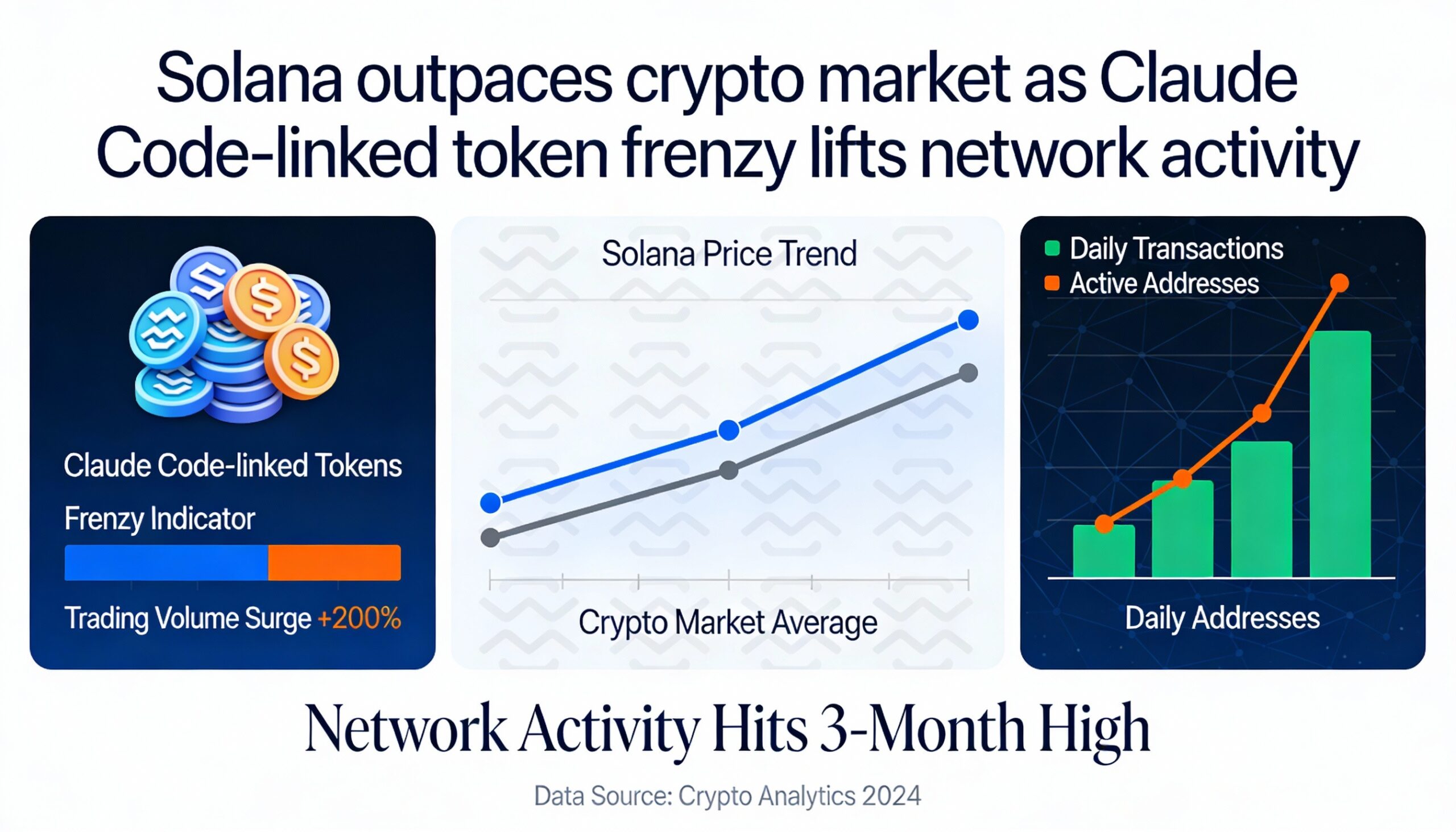 Solana tops crypto market as Claude Code token frenzy drives on-chain activity