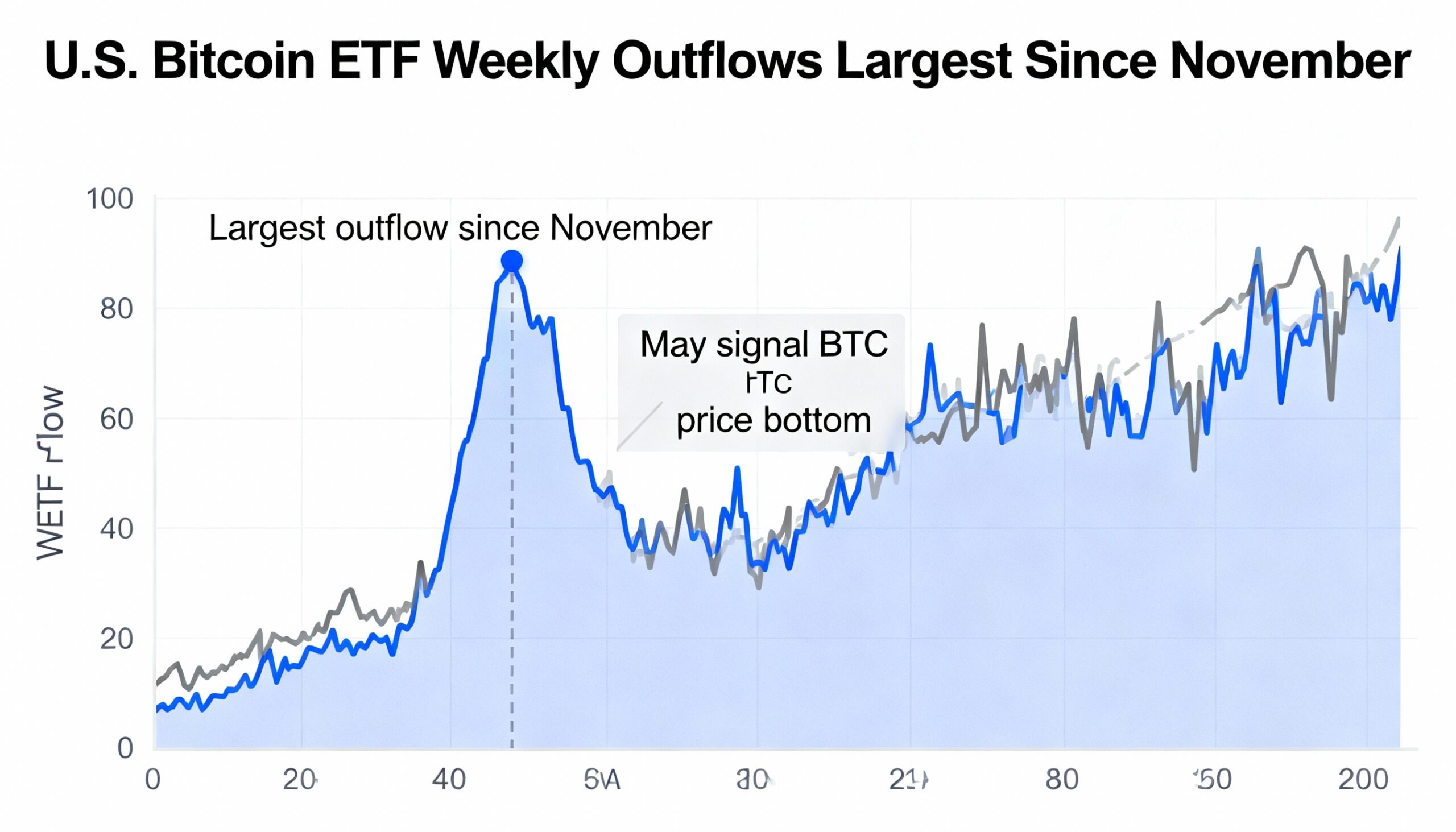 Record weekly outflows from U.S. Bitcoin ETFs since November may indicate BTC is nearing its price bottom.