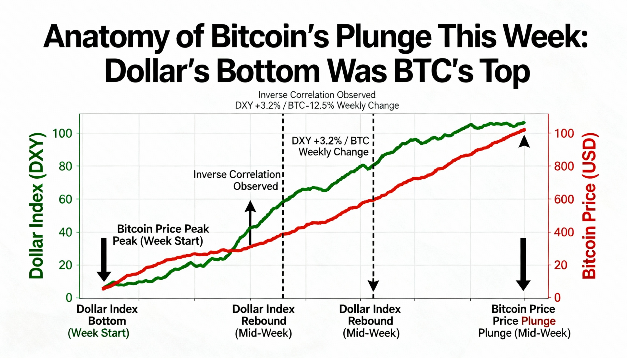 Breaking down bitcoin’s plunge: BTC topped when the dollar bottomed.