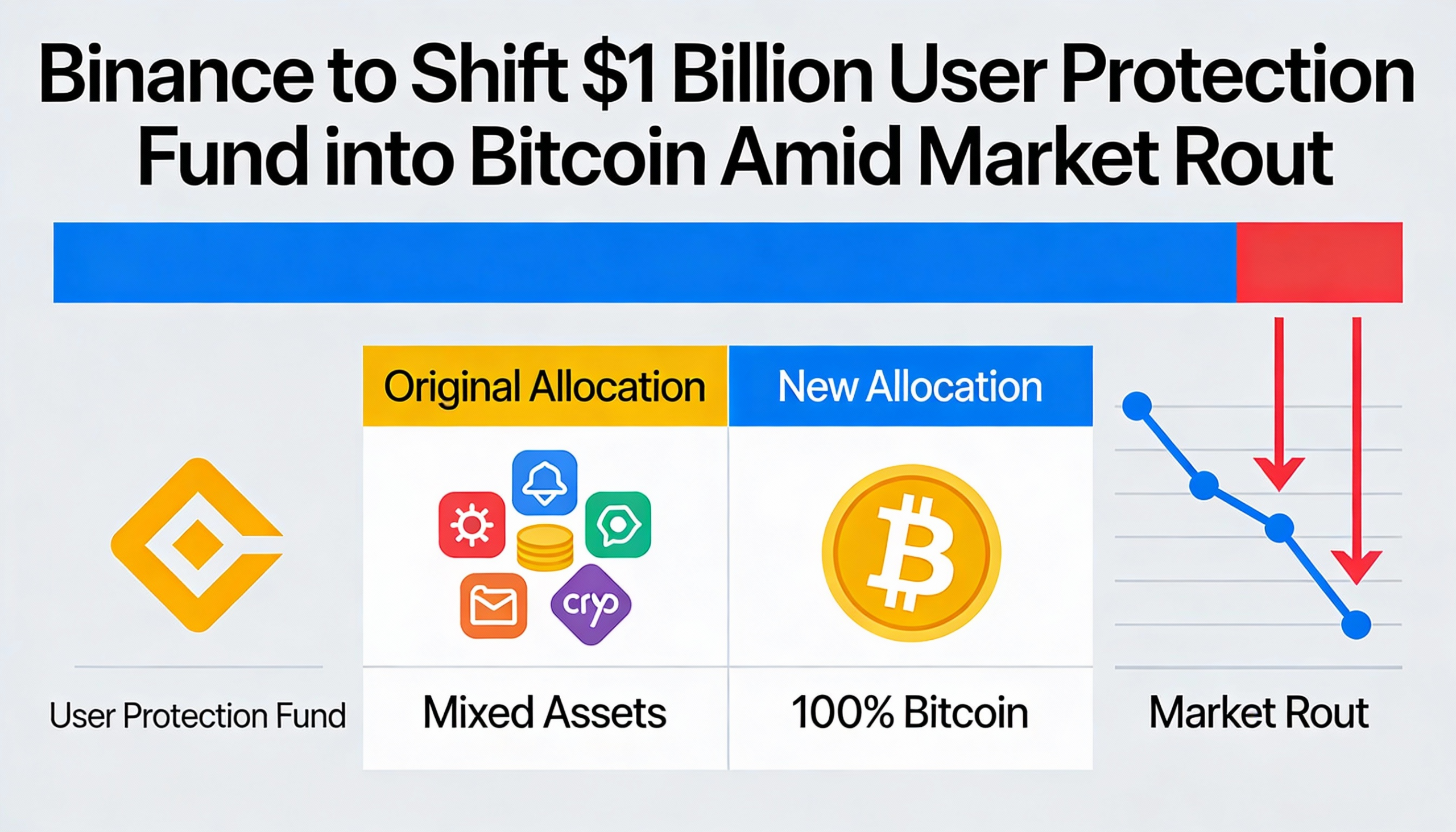 Binance shifts $1 billion user protection fund to bitcoin during market rout.